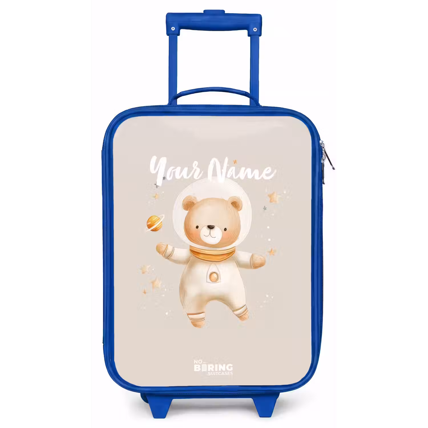 Beige ruimtebeer zweeft tussen sterren Kinderkoffer - Blauw klein -zz3dotto