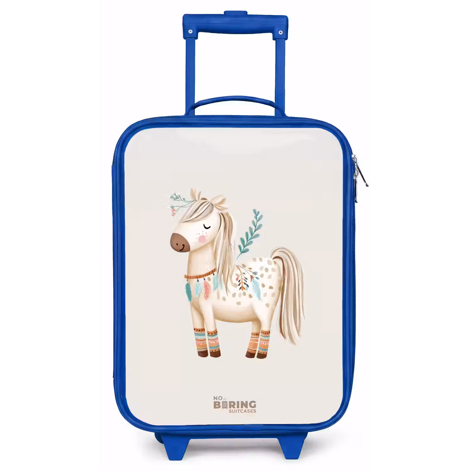 Bohemian paard in beige tinten Kinderkoffer - Blauw klein -zz3dotto