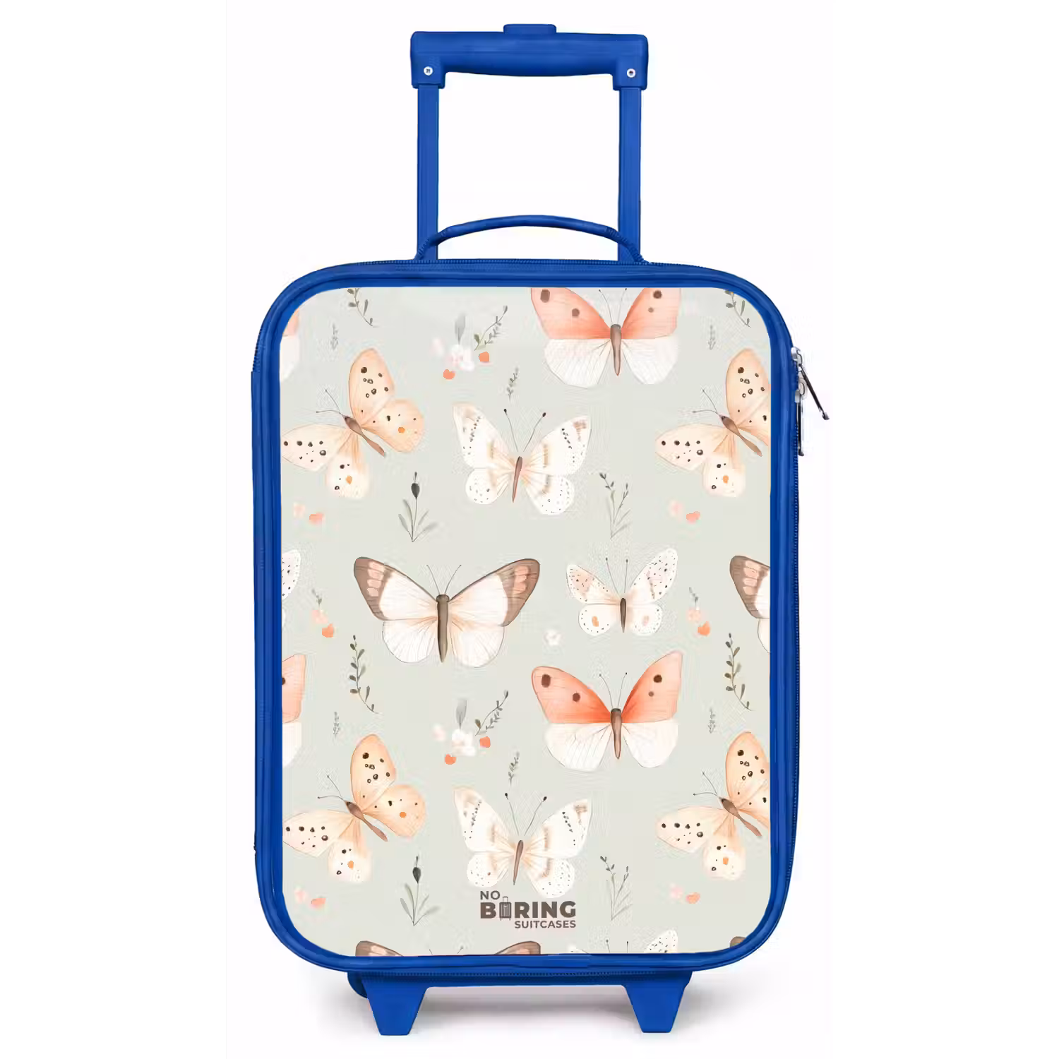 Vlinder patroon in zachte oranje en rode tinten Kinderkoffer - Blauw klein -zz3dotto