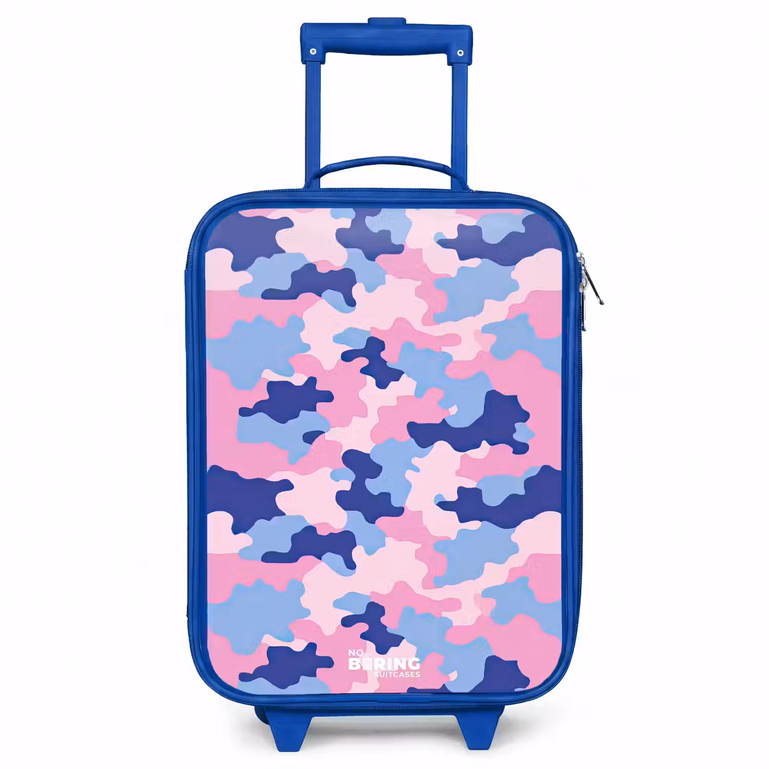 Camouflage - Roze - Blauw Kinderkoffer - Blauw klein -3d