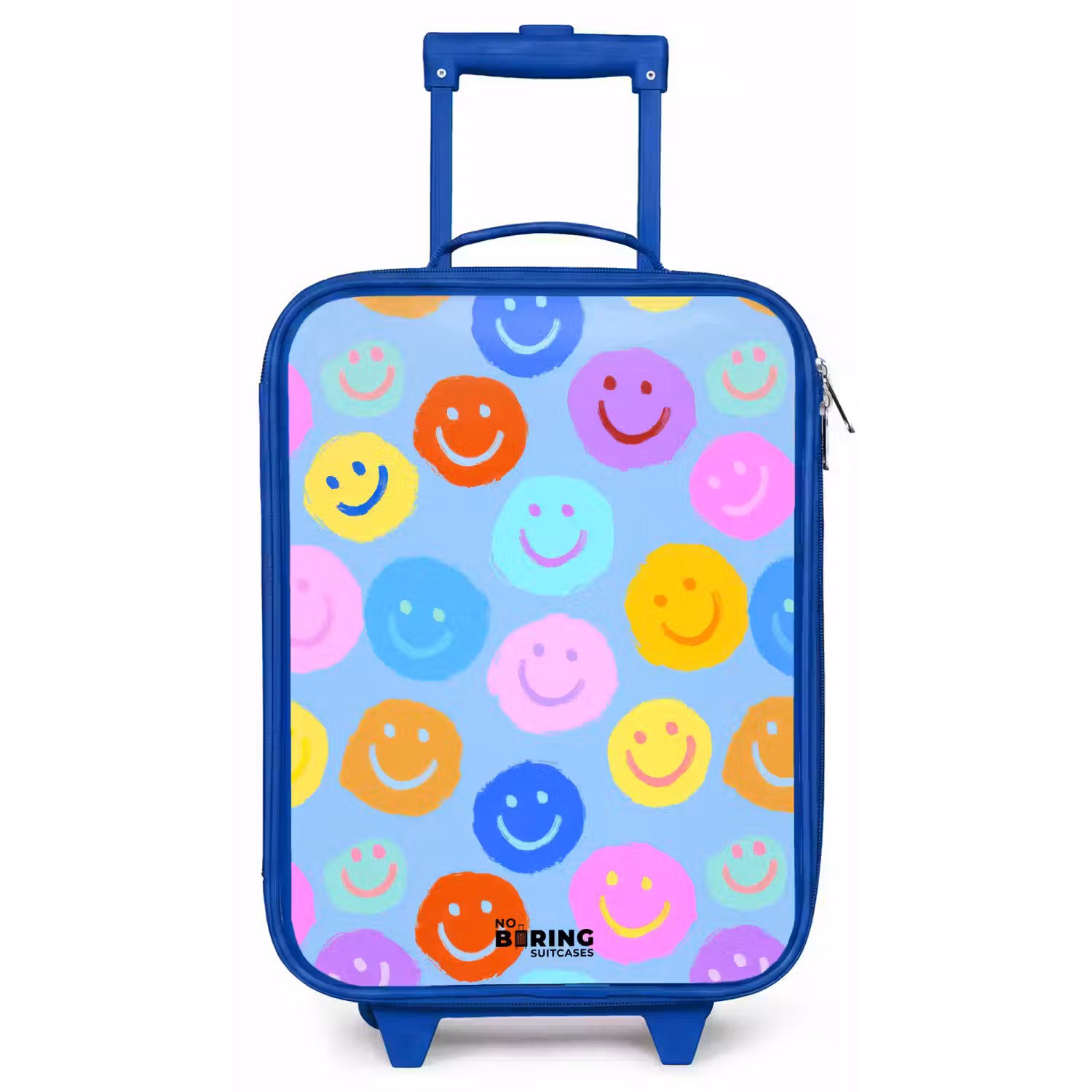 Vrolijk patroon van smileys Kinderkoffer - Blauw klein -zz3dotto