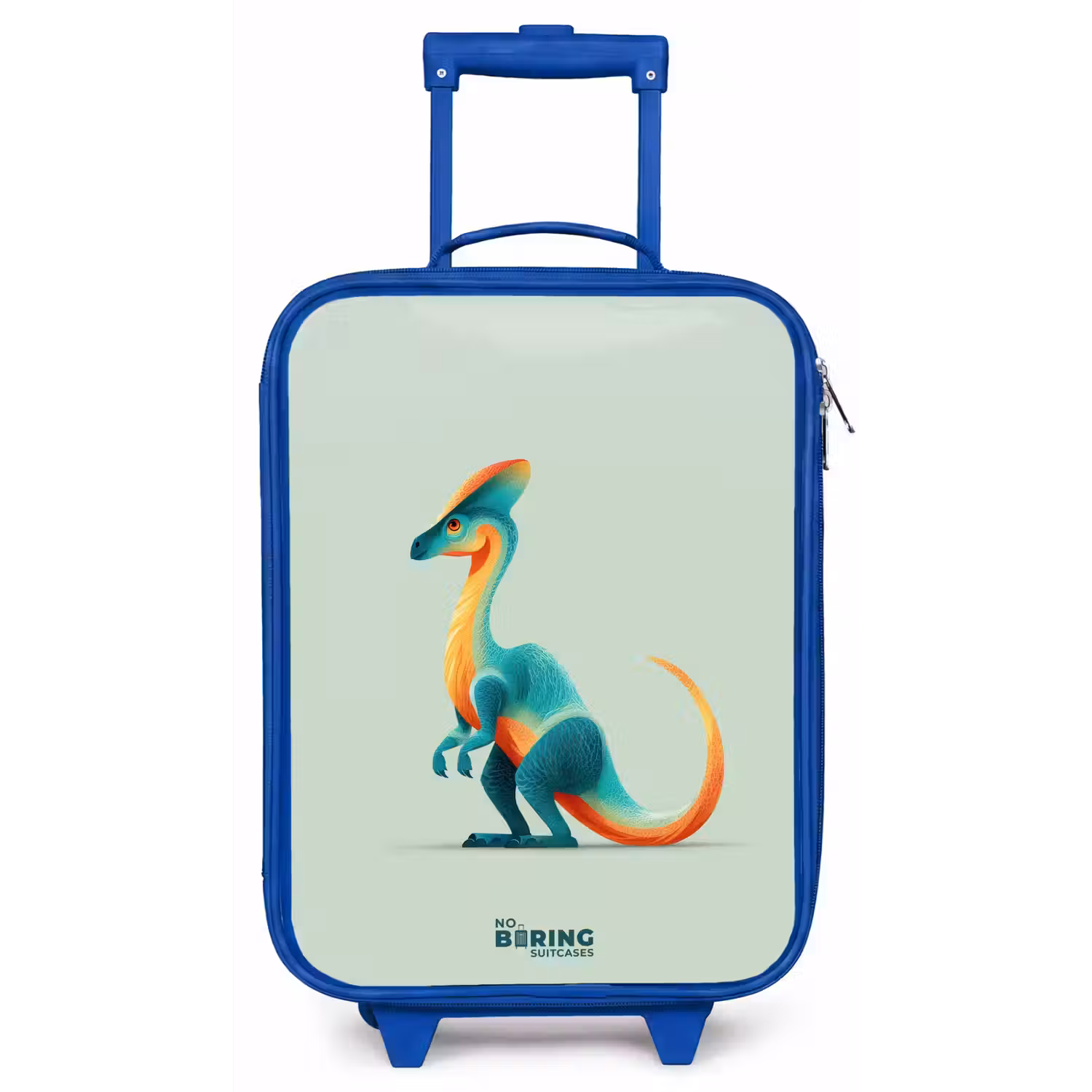 Elegante dino met kam Kinderkoffer - Blauw klein -zz3dotto