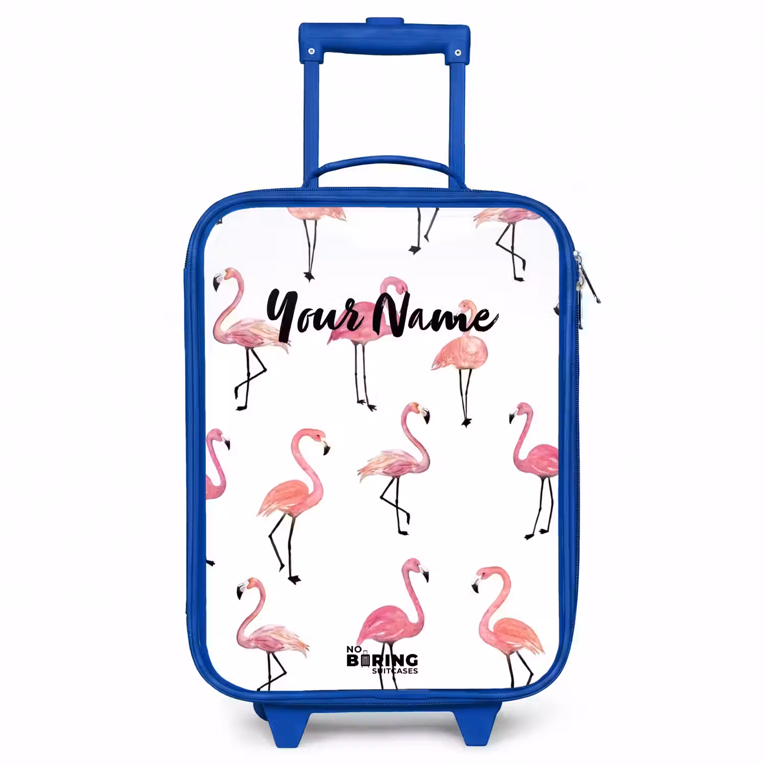Flamingo feestje Kinderkoffer - Blauw klein -3d