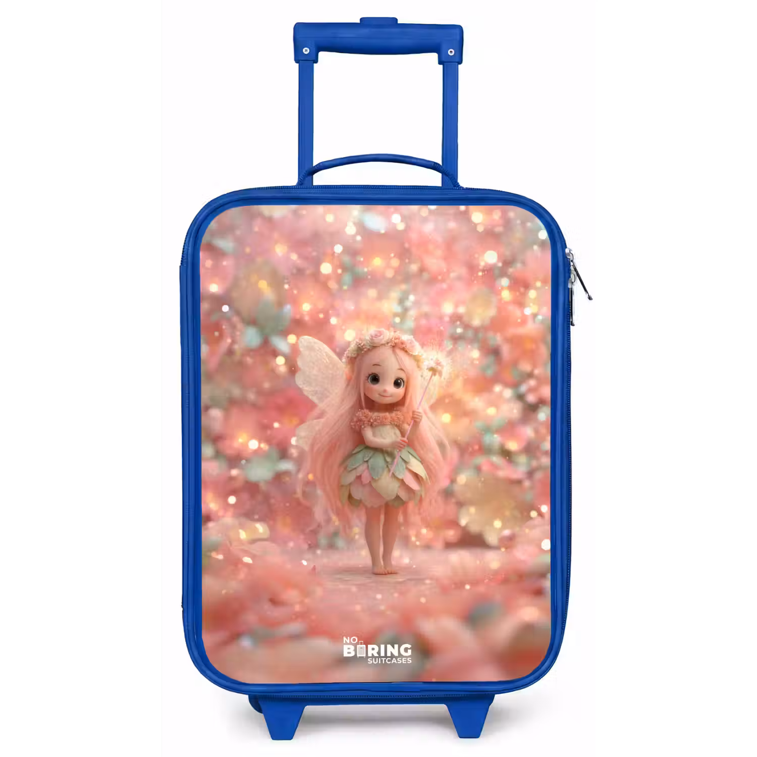 Bloemenfee in roze sprookjeswereld Kinderkoffer - Blauw klein -zz3dotto