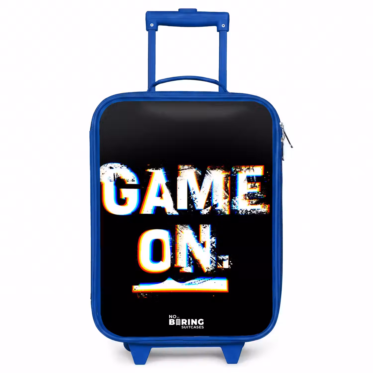 Game on in zwart wit Kinderkoffer - Blauw klein -3d