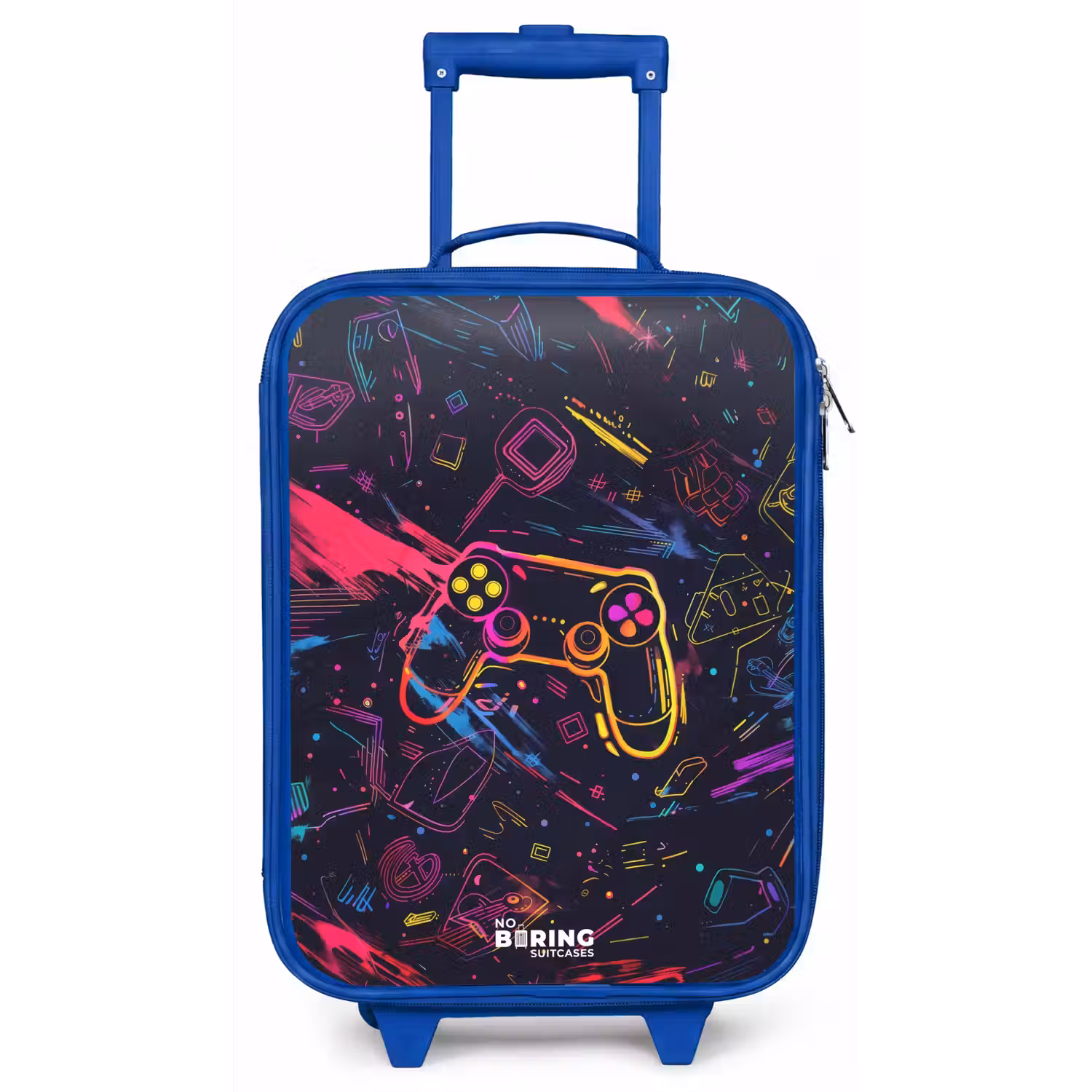 Gamerwereld in neonstijl Kinderkoffer - Blauw klein -zz3dotto