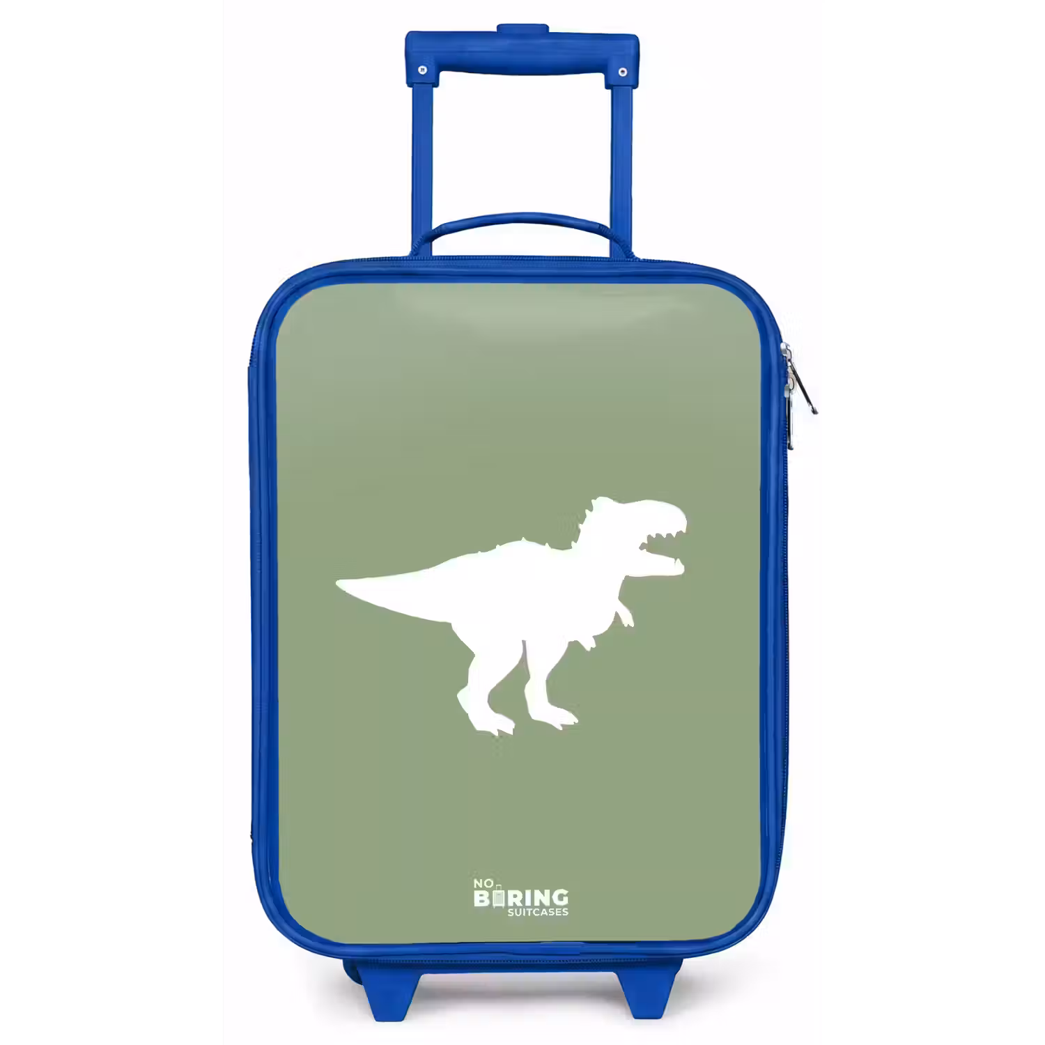 Groen met T-rex dino Kinderkoffer - Blauw klein -zz3dotto