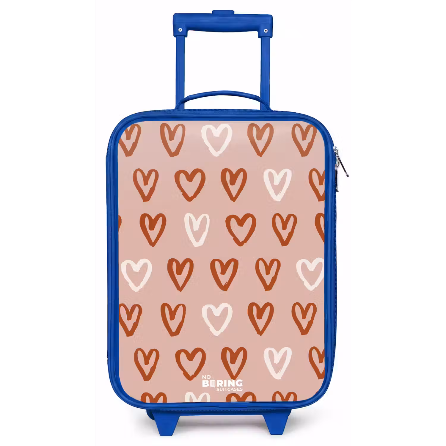 Hartjes patroon in roze en wit Kinderkoffer - Blauw klein -zz3dotto