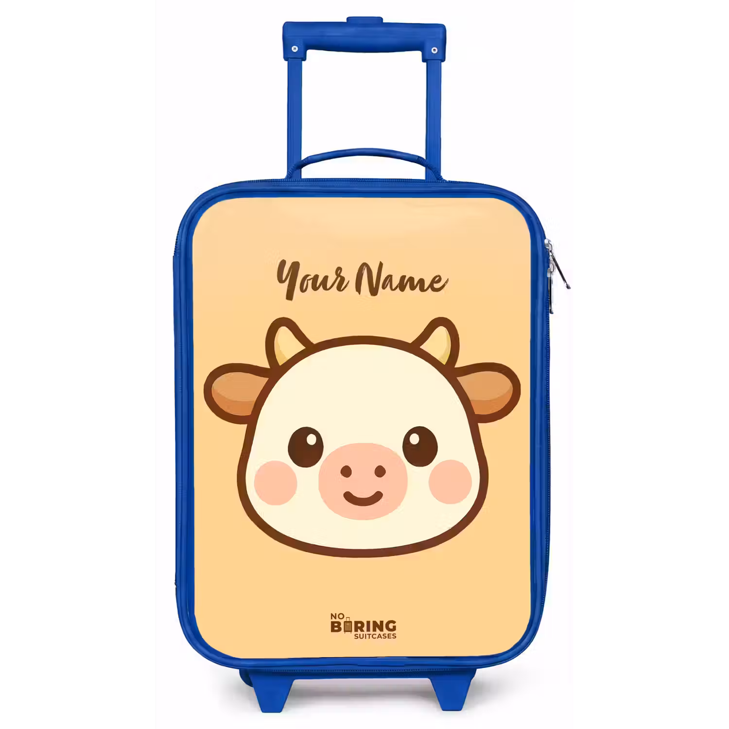 Kawai - Koe - Bruin Kinderkoffer - Blauw klein -zz3dotto