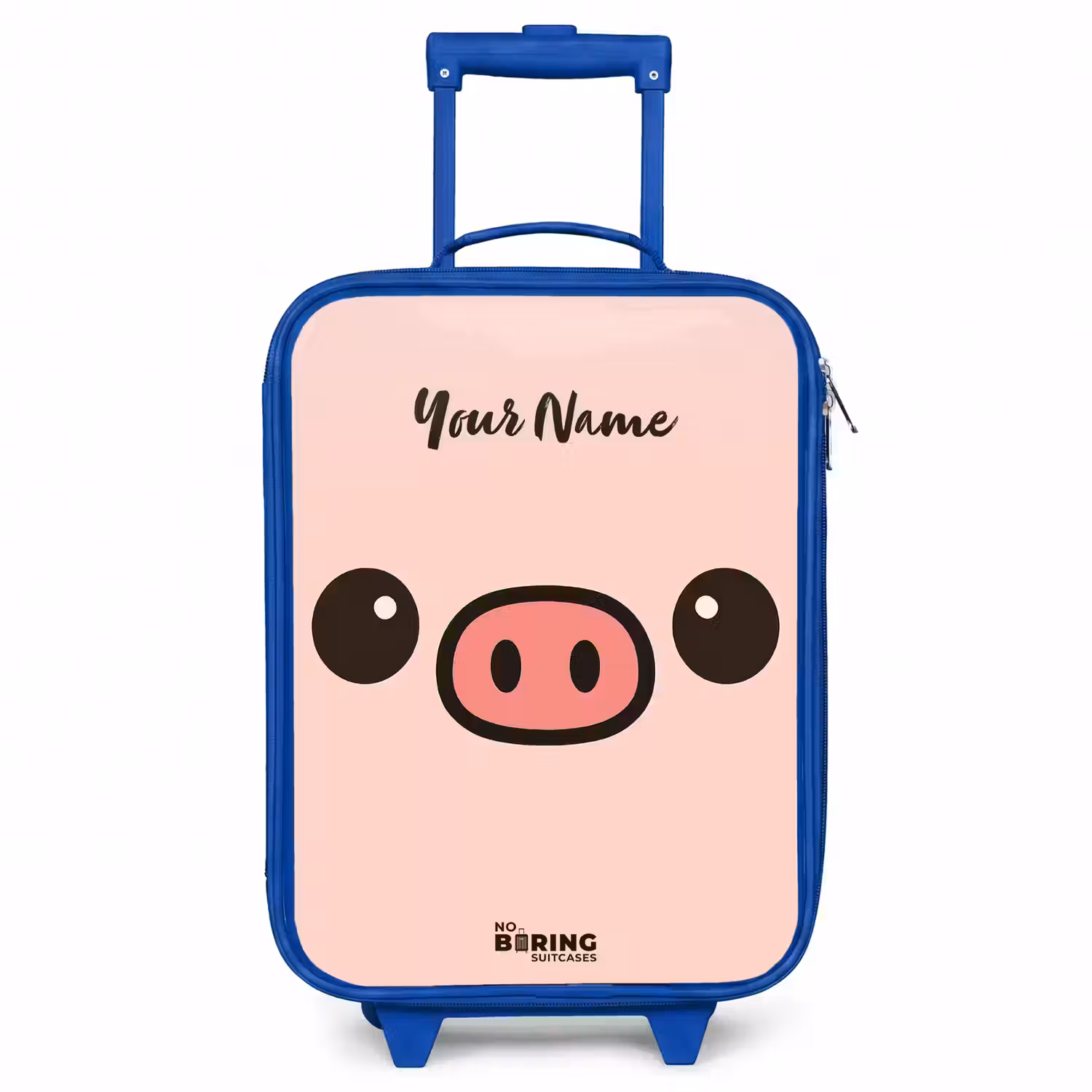 Kawai - Varken - Roze Kinderkoffer - Blauw klein -3d