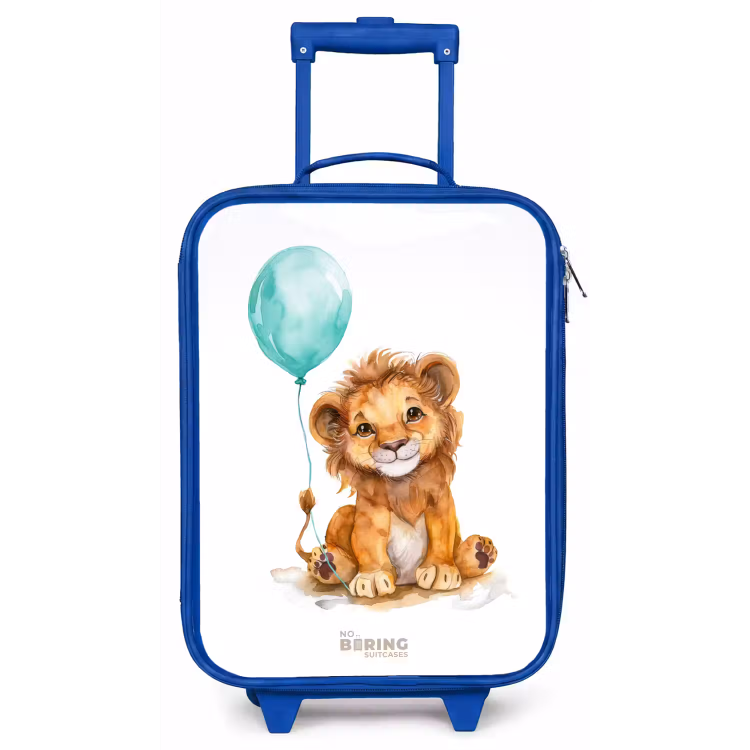 Leeuw met blauwe ballon Kinderkoffer - Blauw klein -zz3dotto