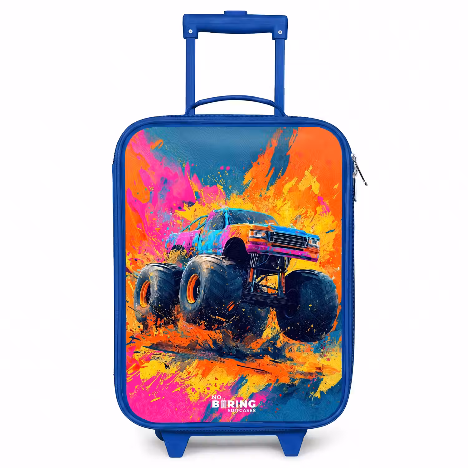Monstertruck - Verfspatten - Kleurrijk - Explosie Kinderkoffer - Blauw klein -3d