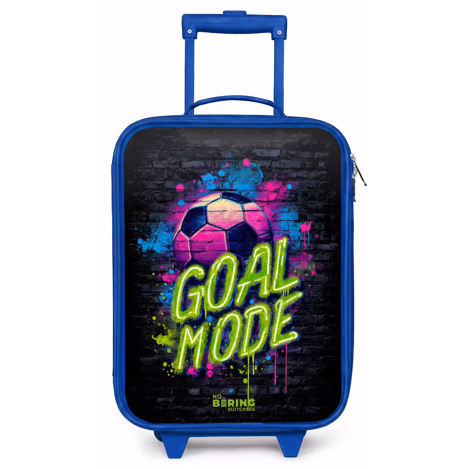 Neon - Graffiti - Voetbal - Kleurrijk Kinderkoffer - Blauw klein -zz3dotto