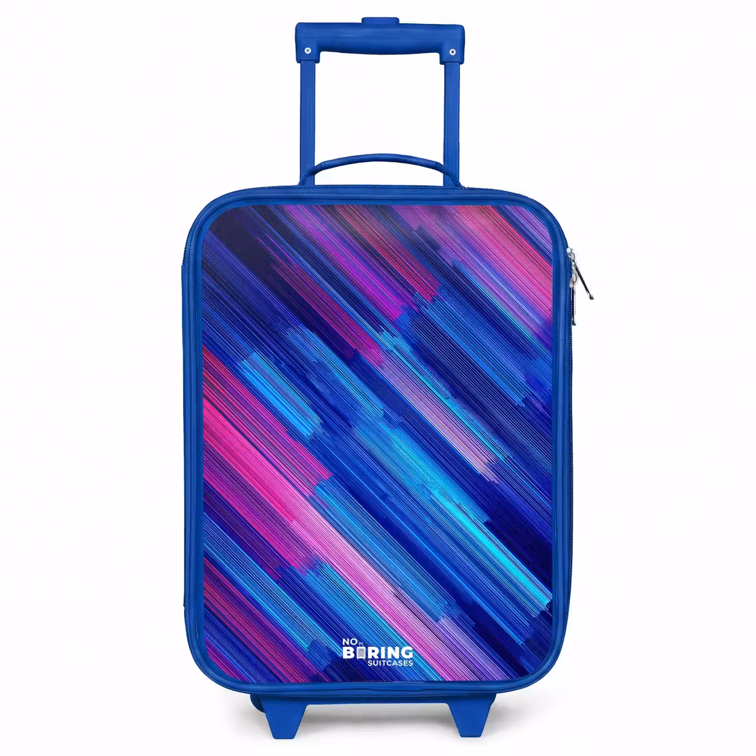 Neon - Strepen - Abstract - Blauw - Roze Kinderkoffer - Blauw klein -3d