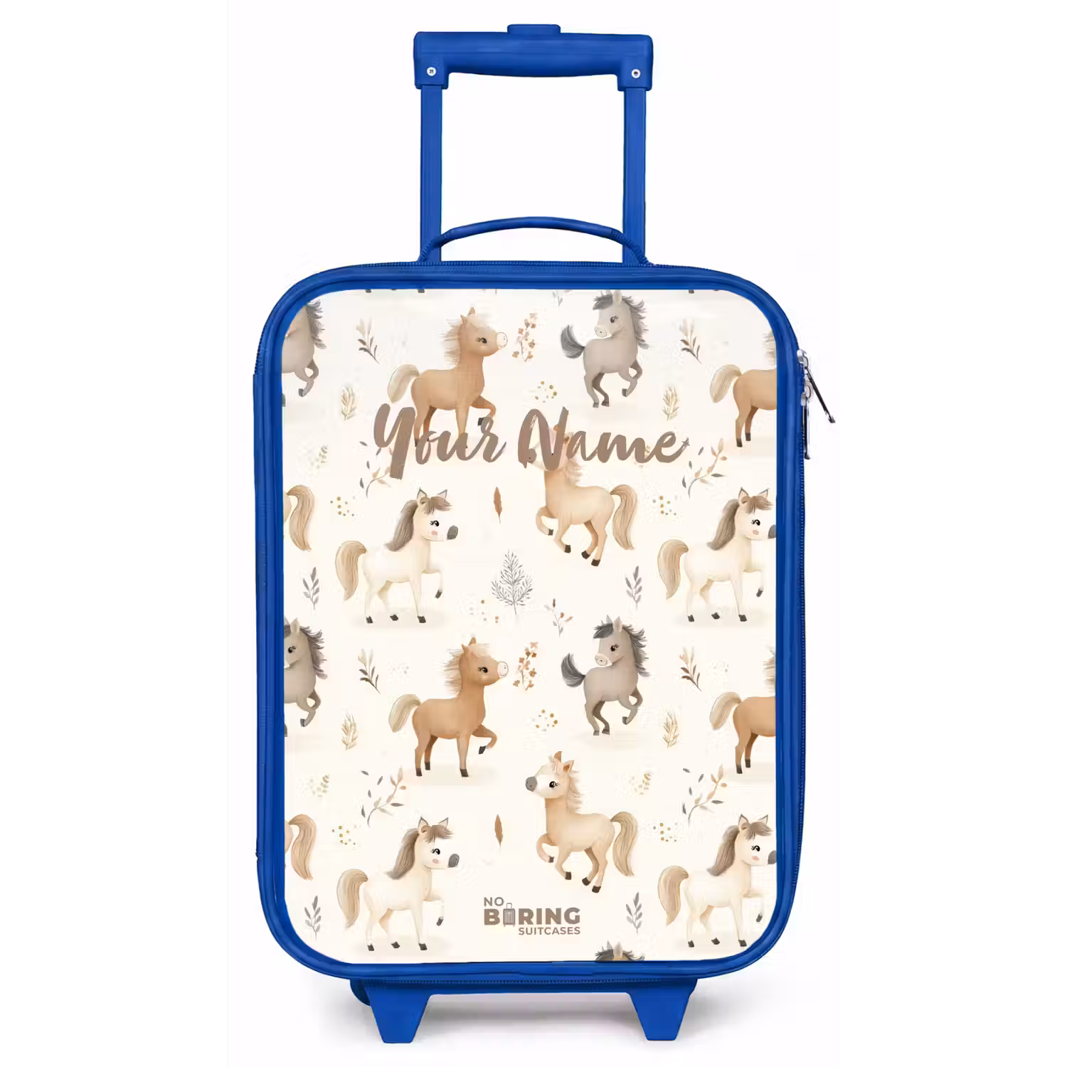 Patroon van veulens in beige en bruin kleuren Kinderkoffer - Blauw klein -zz3dotto
