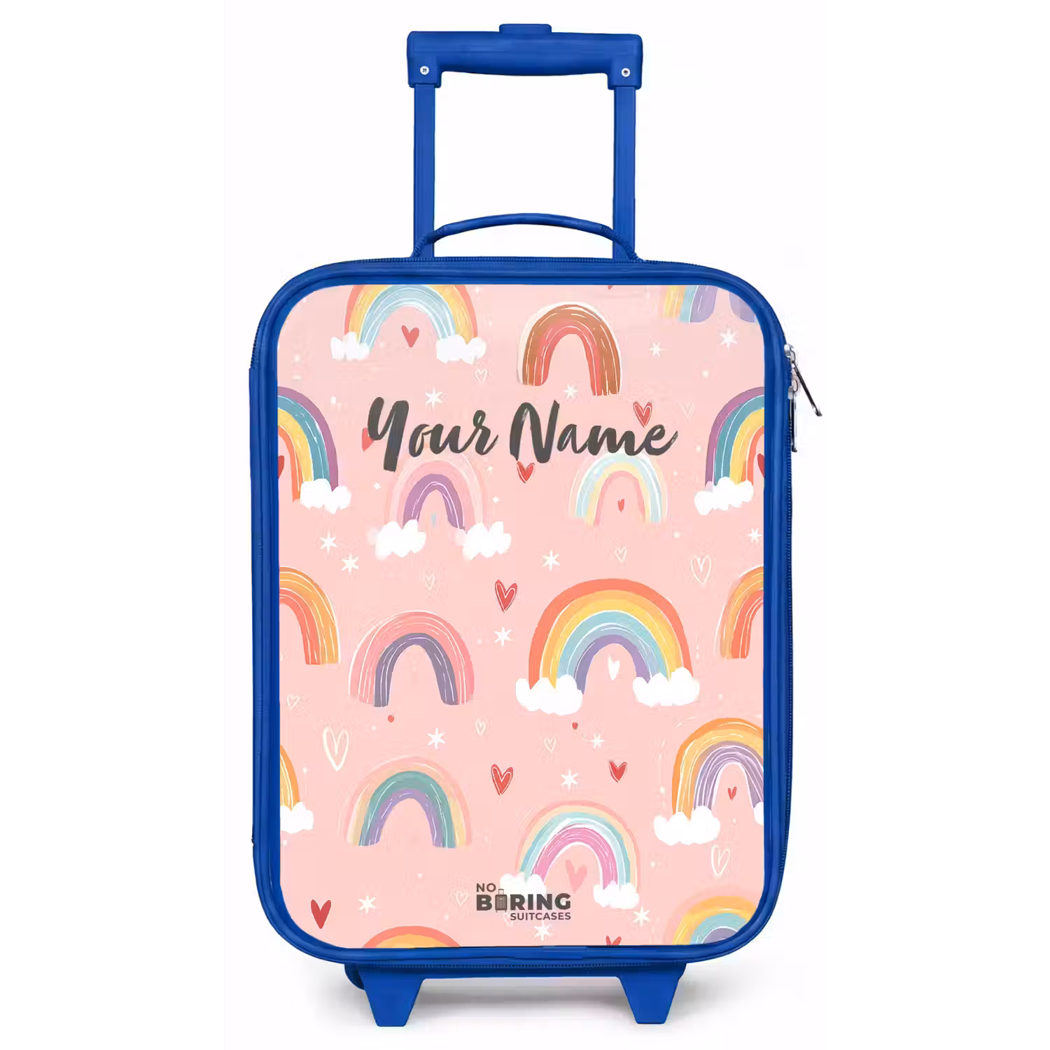 Regenbogen op een roze achtergrond Kinderkoffer - Blauw klein -zz3dotto