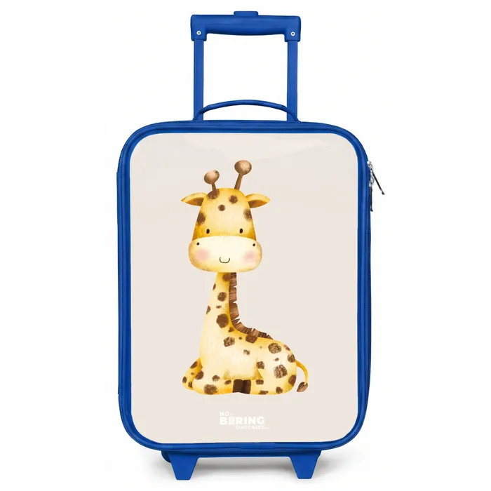 Liggende giraffe illustratie op beige achtergrond Kinderkoffer - Blauw klein -zz3dotto
