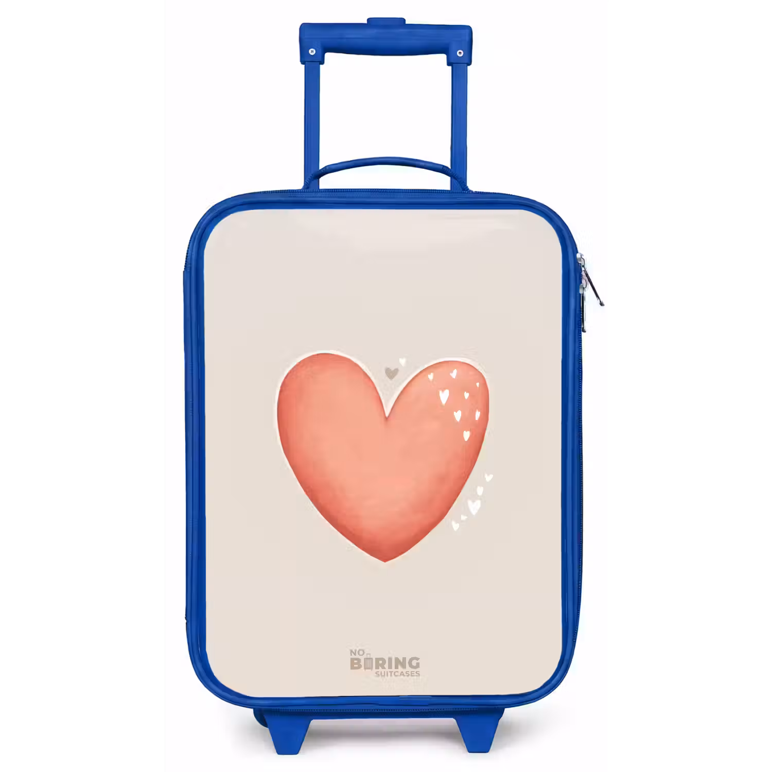 Rood hart op een beige achtergrond Kinderkoffer - Blauw klein -zz3dotto