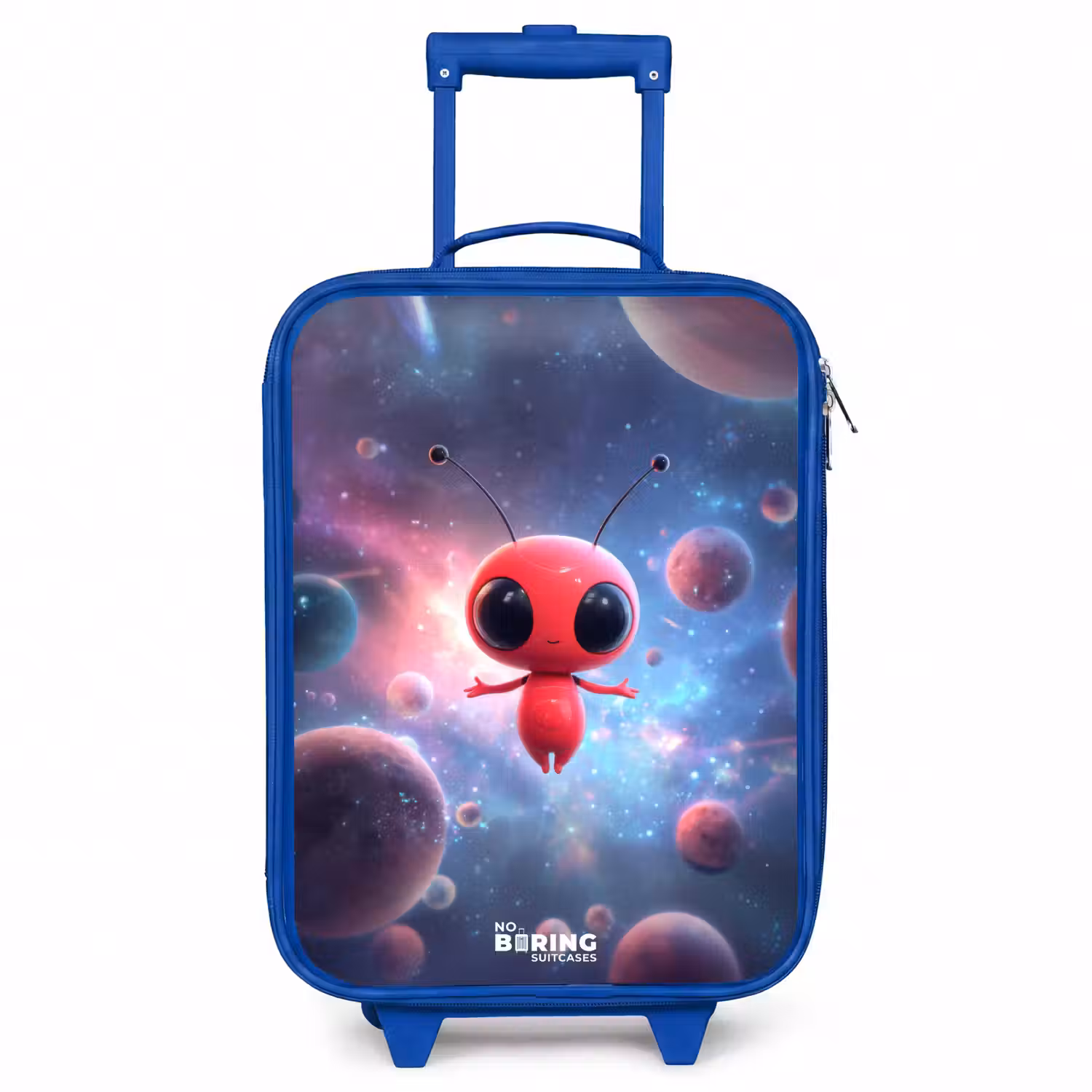 Rood Ruimtewezen in Kosmische Dans Kinderkoffer - Blauw klein -3d