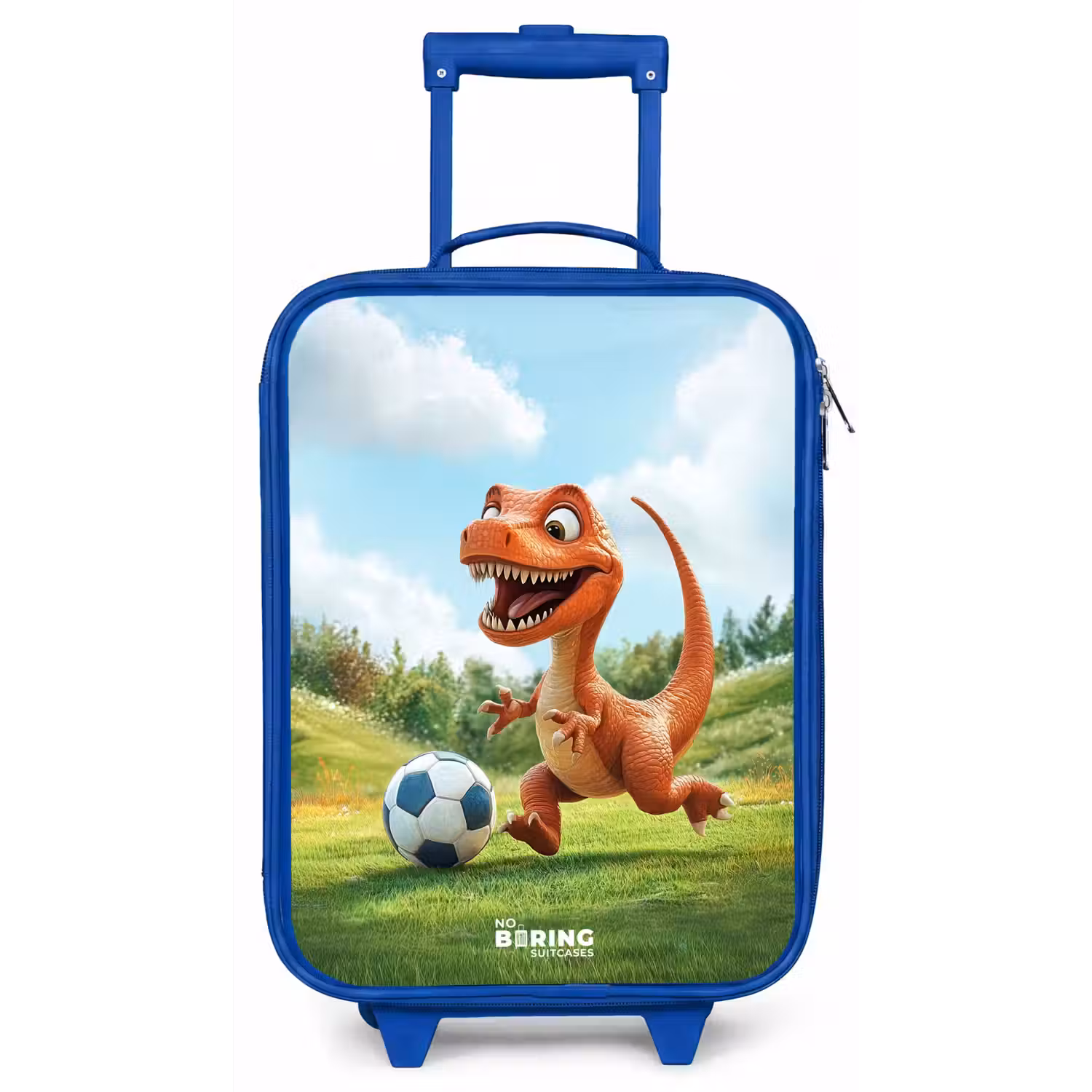 Voetbal - Dino - Sport Kinderkoffer - Blauw klein -zz3dotto