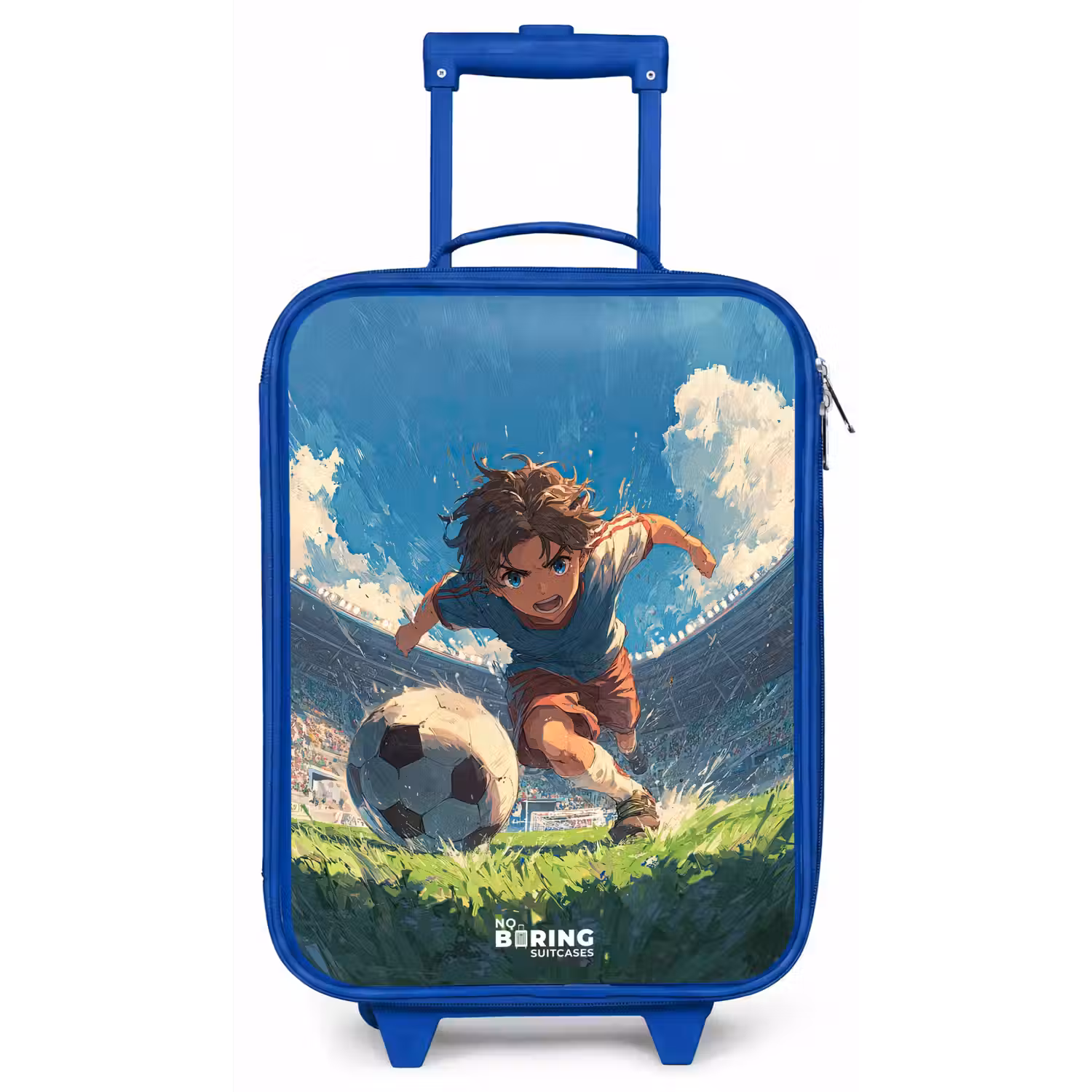 Stadion - Voetbal - Jongen Kinderkoffer - Blauw klein -zz3dotto
