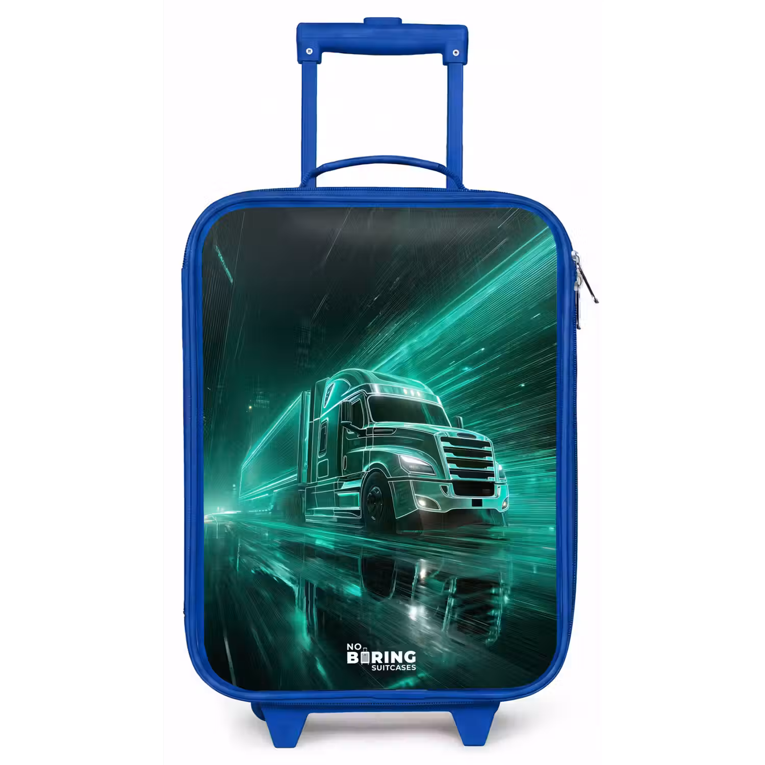 Vrachtwagen - Neon - Groen - Stad Kinderkoffer - Blauw klein -zz3dotto