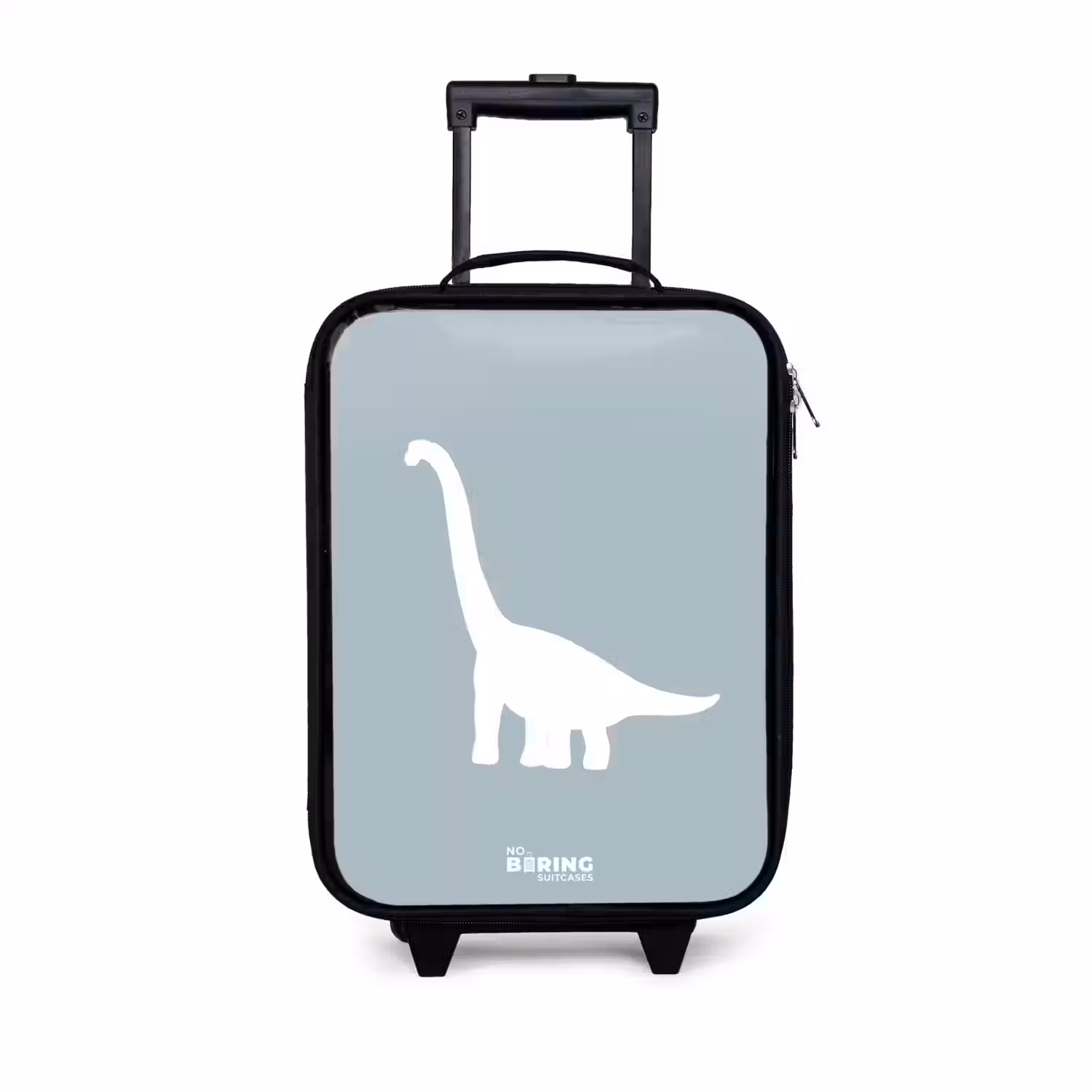 Blauw met Brachiosaurus dino Kinderkoffer - Zwart klein -3d