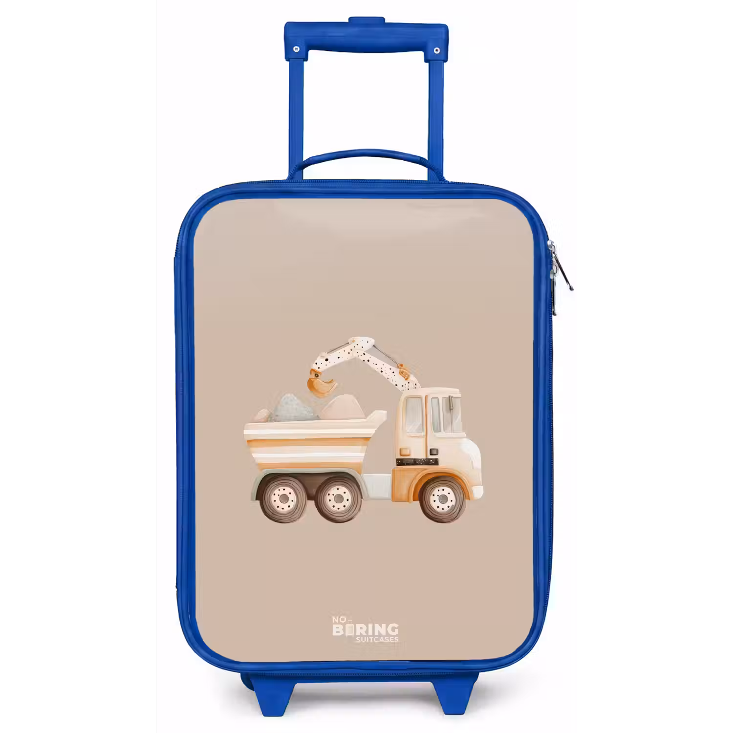 Gele kiepwagen in neutrale kleuren Kinderkoffer - Blauw klein -zz3dotto