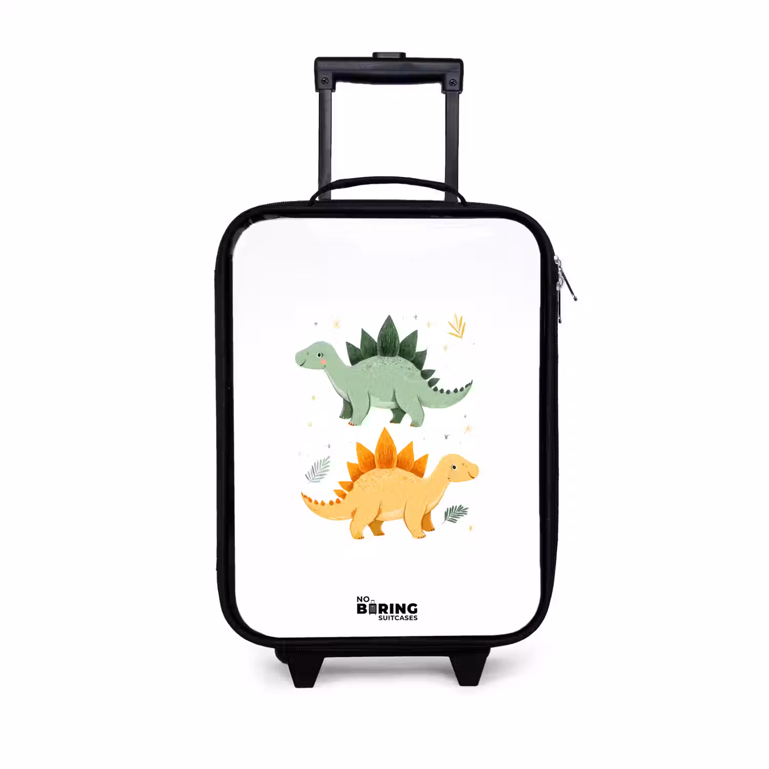 Dinos - Dieren - Groen - Oranje Kinderkoffer - Zwart klein -3d