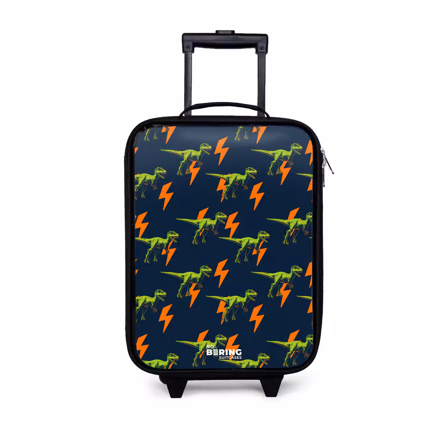 Dinos - Bliksem - Dieren - Blauw Kinderkoffer - Zwart klein -3d