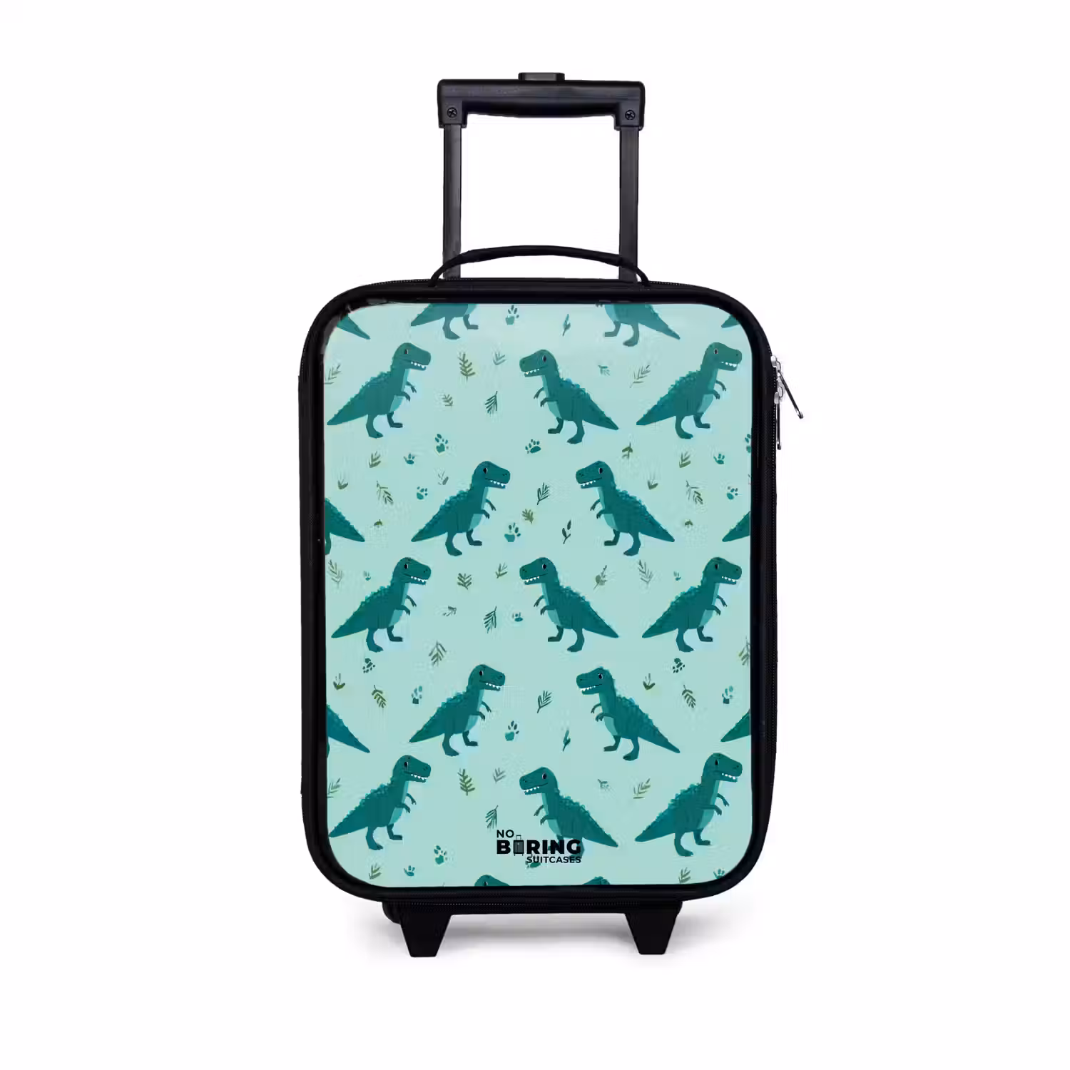 Dinos - Patroon - Groen Kinderkoffer - Zwart klein -3d
