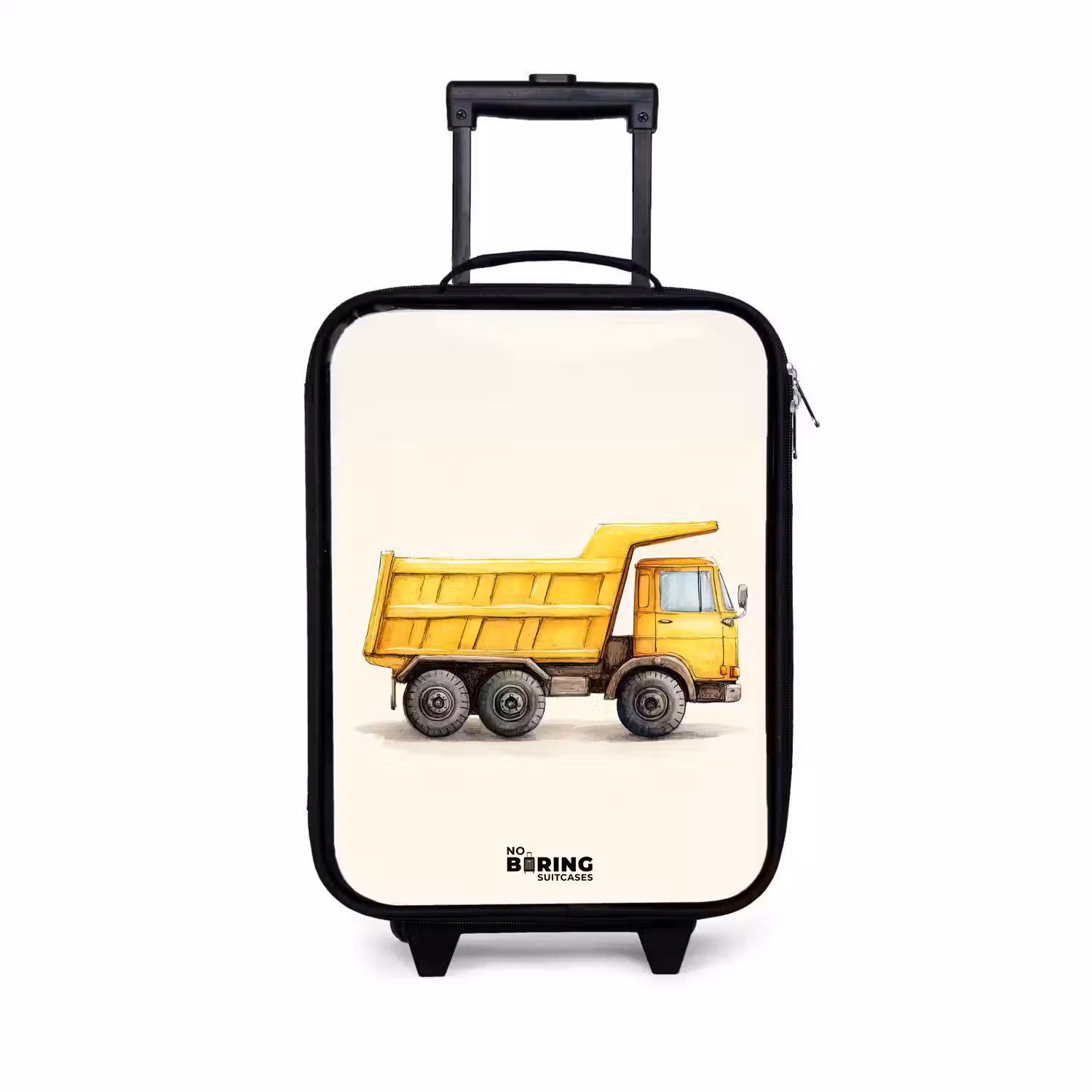 Kiepwagen - Getekend - Geel Kinderkoffer - Zwart klein -3d