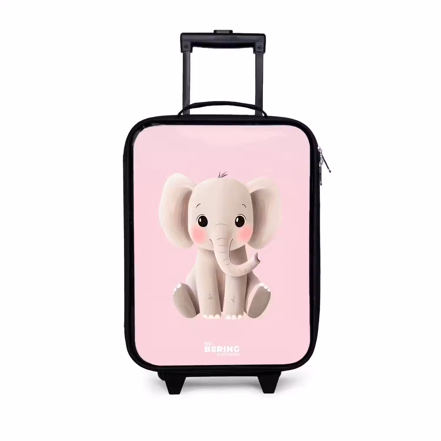 Olifant - Baby - Blosjes - Illustratie Kinderkoffer - Zwart klein -3d