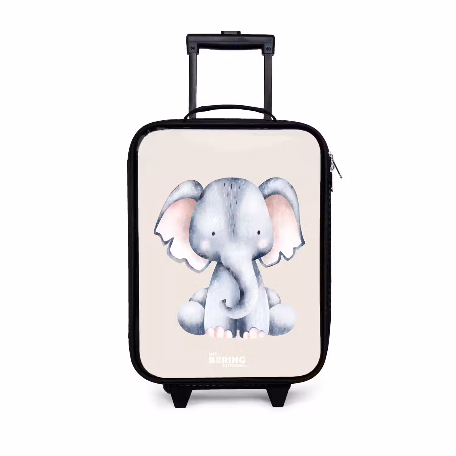 Olifant tekening tegen een beige achtergrond Kinderkoffer - Zwart klein -3d