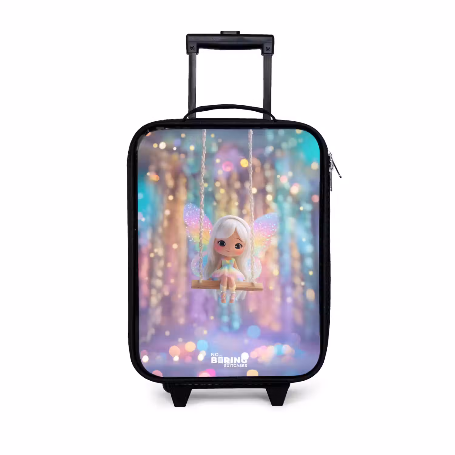 Fee - Elf - Regenboog Kinderkoffer - Zwart klein -3d