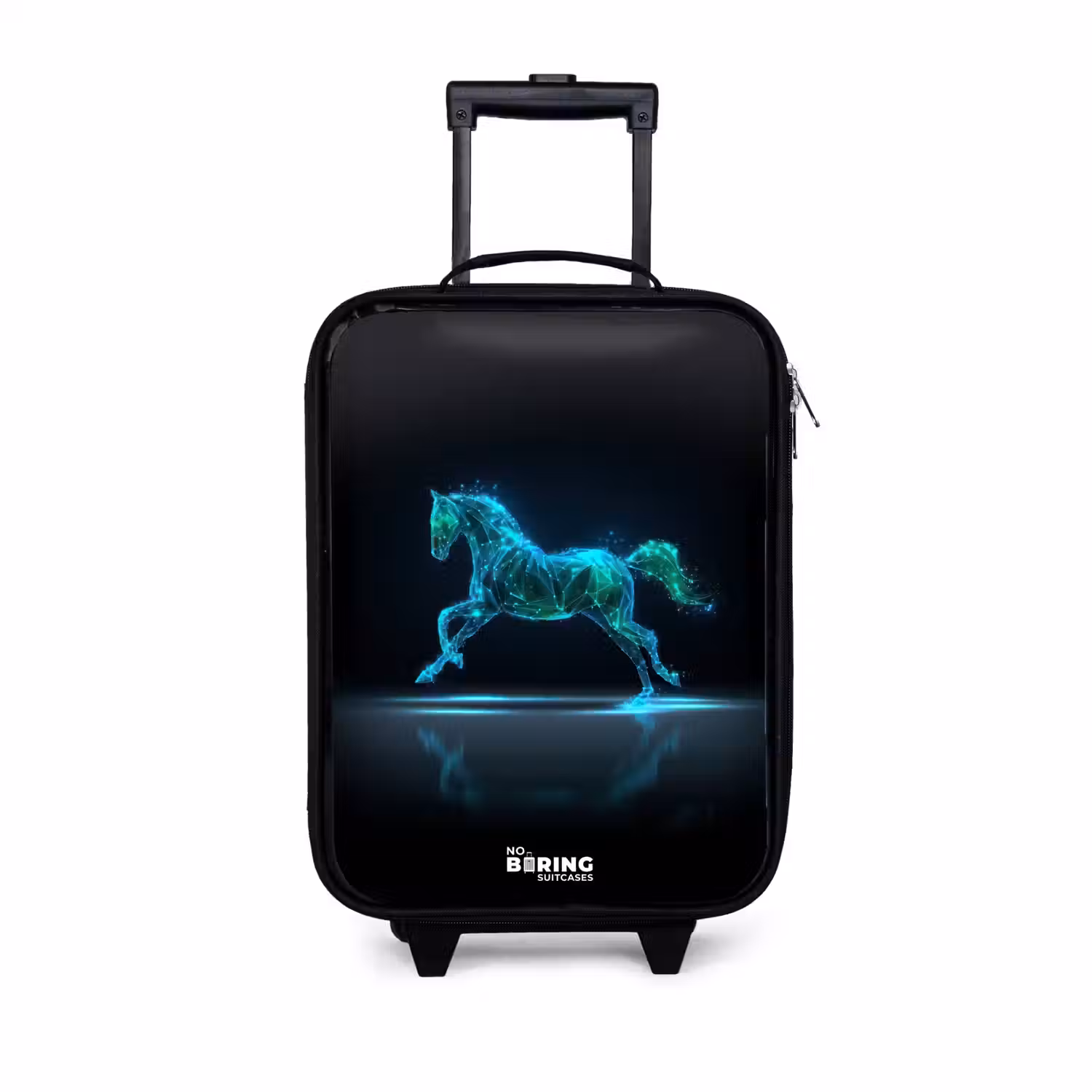 Futuristisch galopperend paard Kinderkoffer - Zwart klein -3d