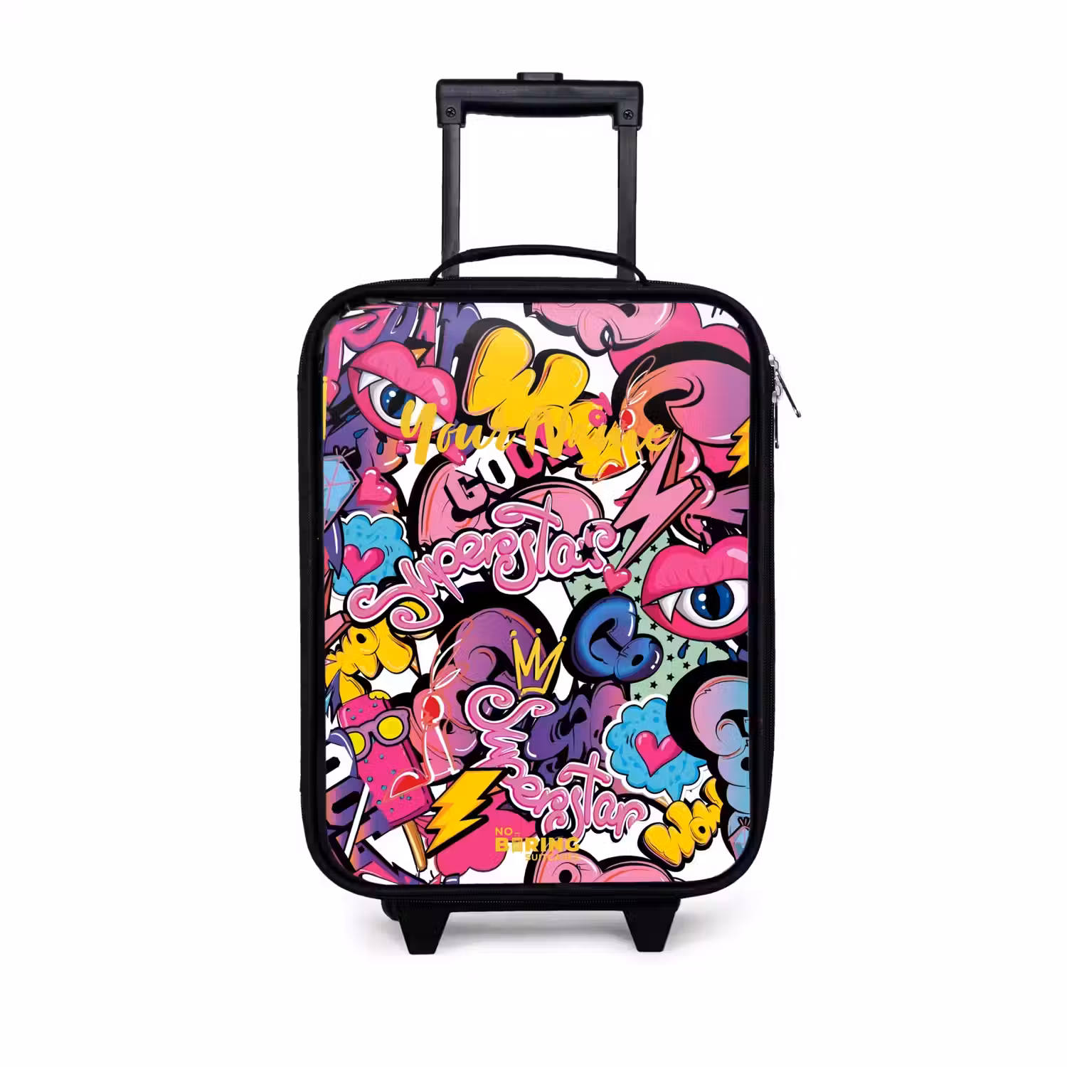 Girly graffiti Kinderkoffer - Zwart klein -3d