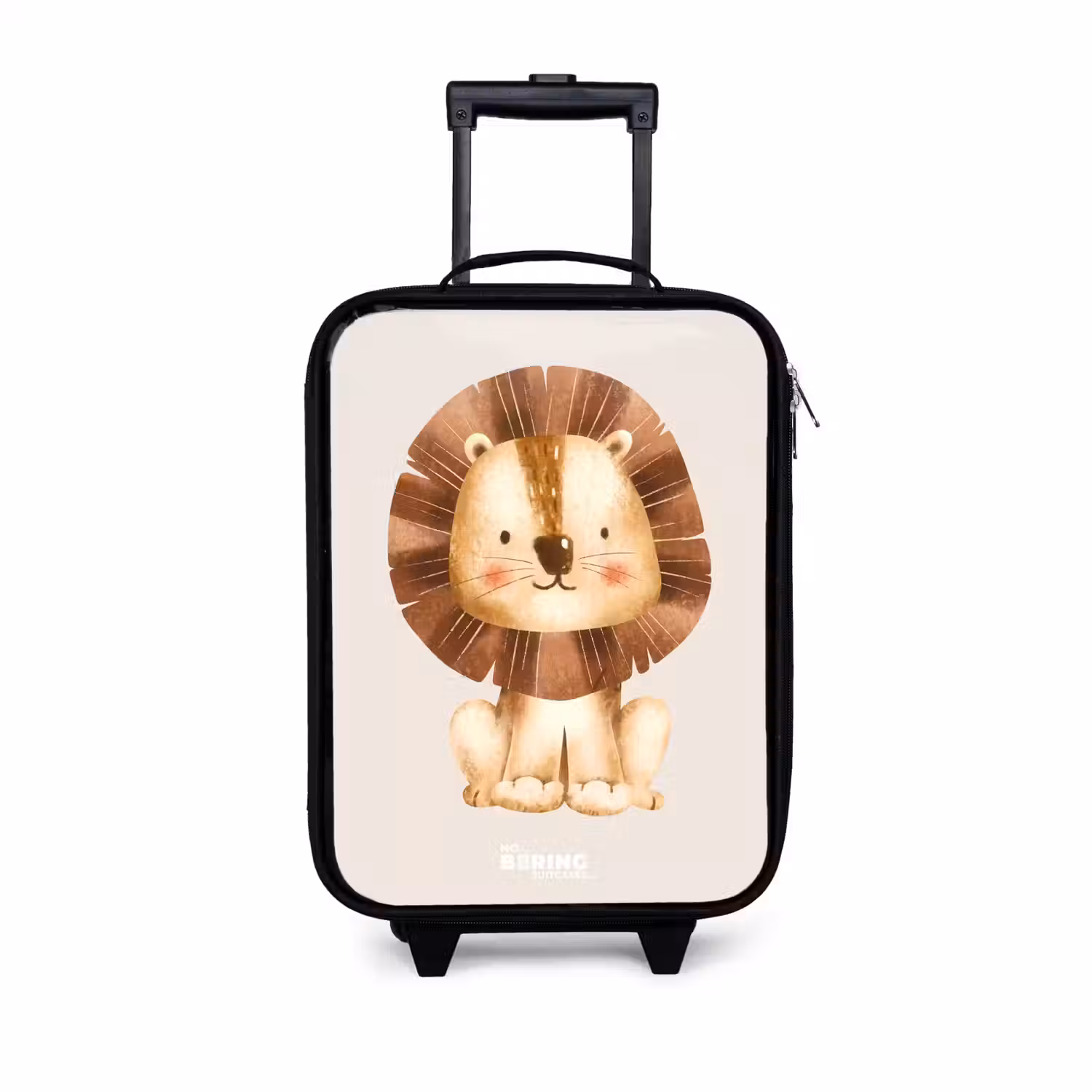 Leeuw illustratie met beige achtergrond Kinderkoffer - Zwart klein -3d