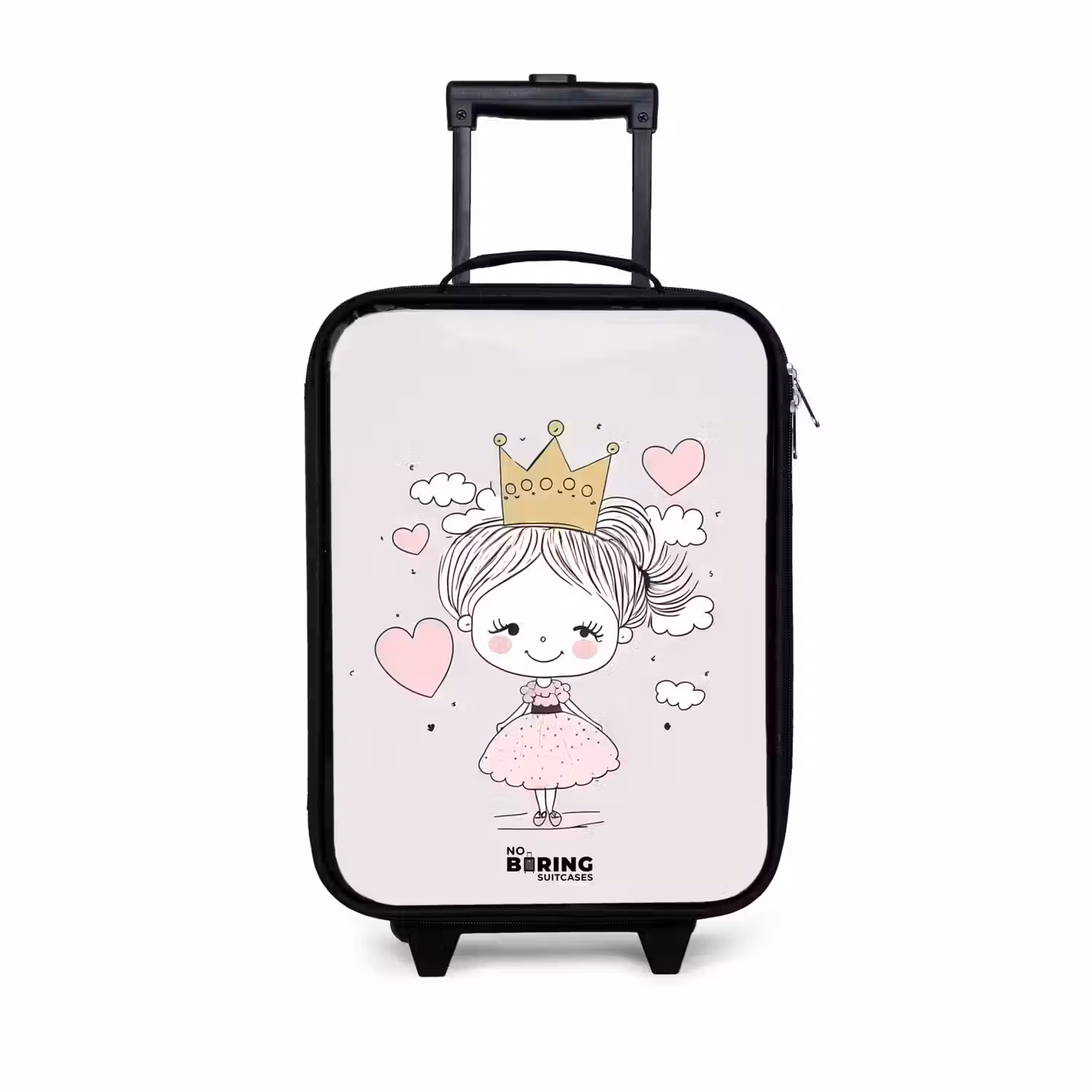 Kleine prinses met hartjes Kinderkoffer - Zwart klein -3d