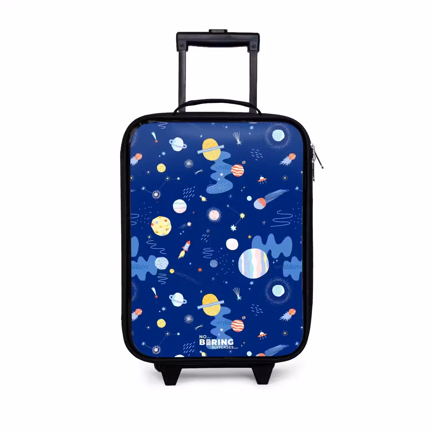Patroon van planeten op een donkere achtergrond Kinderkoffer - Zwart klein -3d