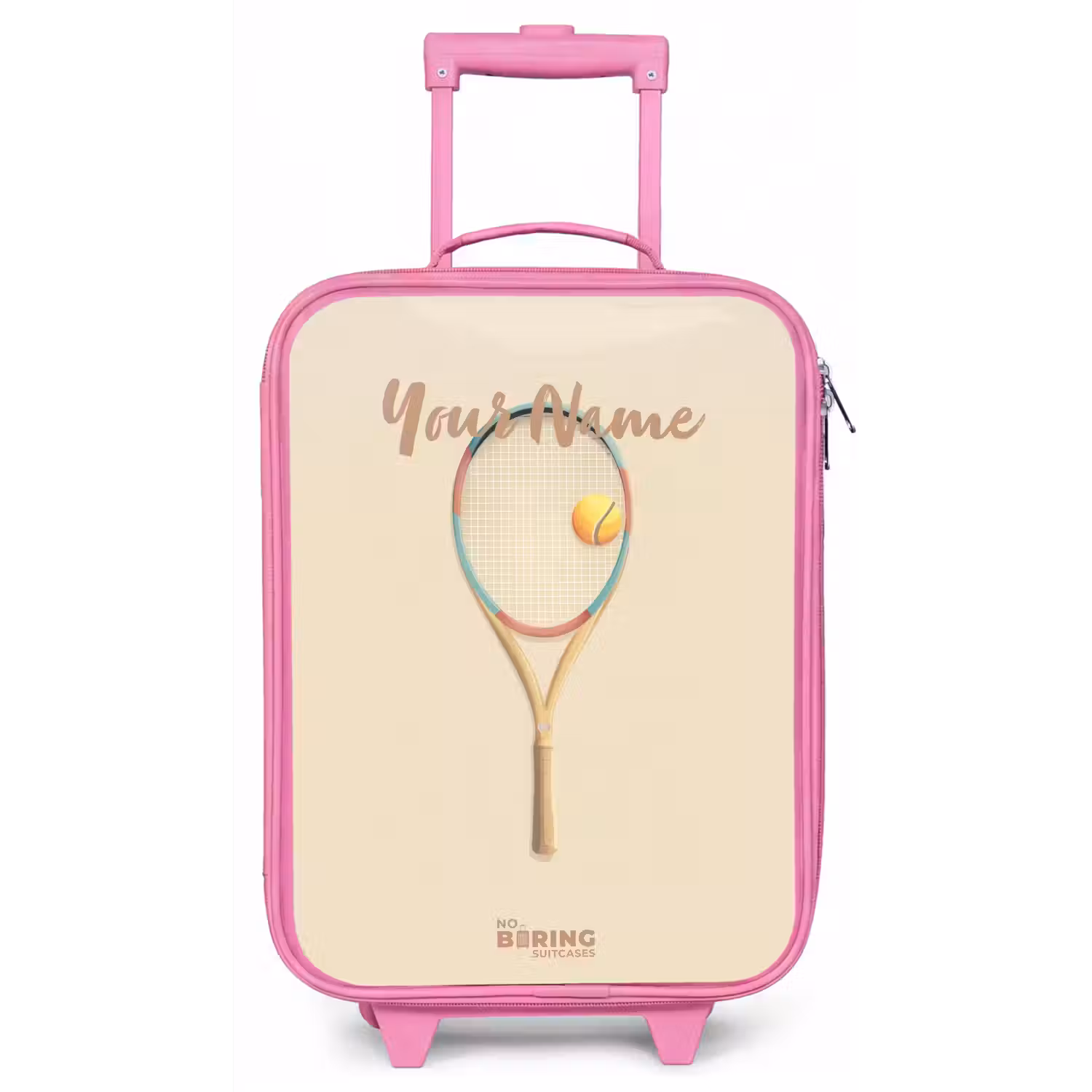Een tennisracket in beige tinten Kinderkoffer - Roze klein -zz3dotto