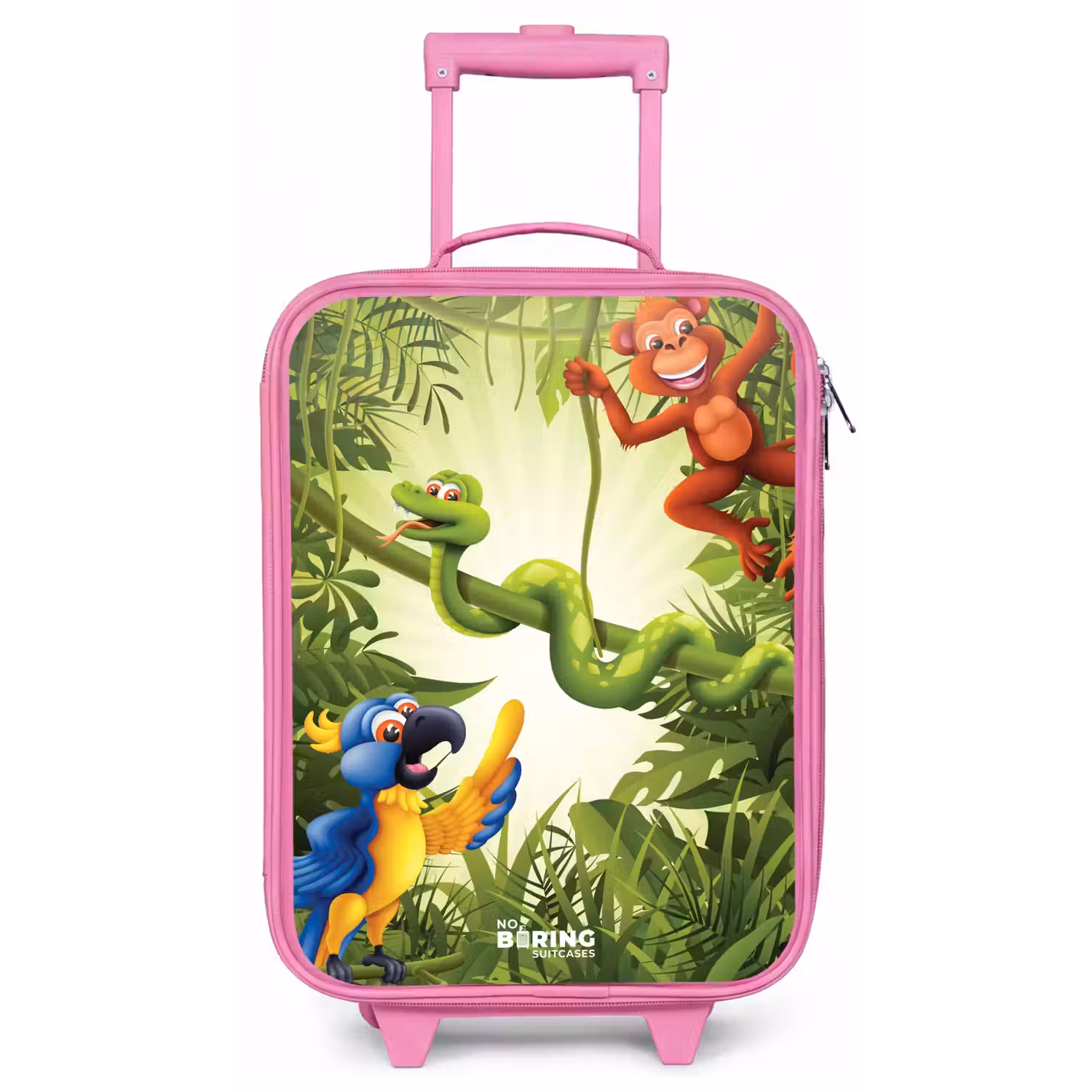 Dieren in de jungle Kinderkoffer - Roze klein -zz3dotto
