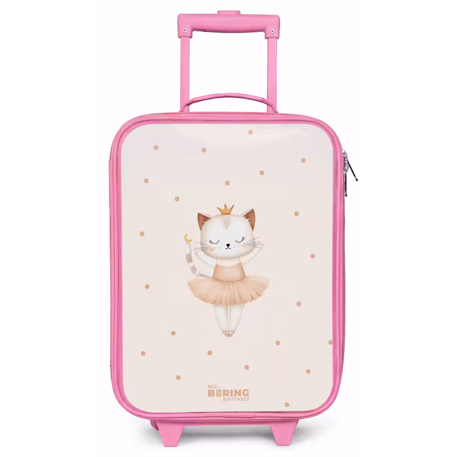 Ballerina kitten in beige kleuren Kinderkoffer - Roze klein -zz3dotto