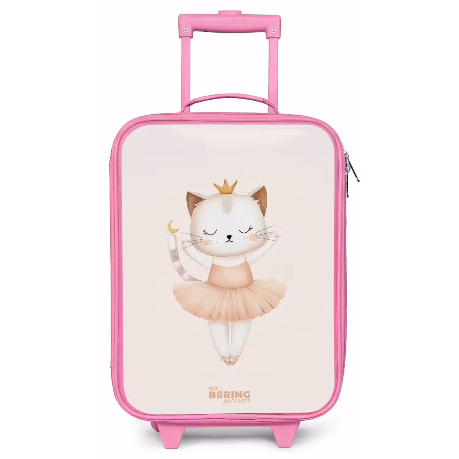 Ballerina kitten in beige kleuren Kinderkoffer - Roze klein -zz3dotto
