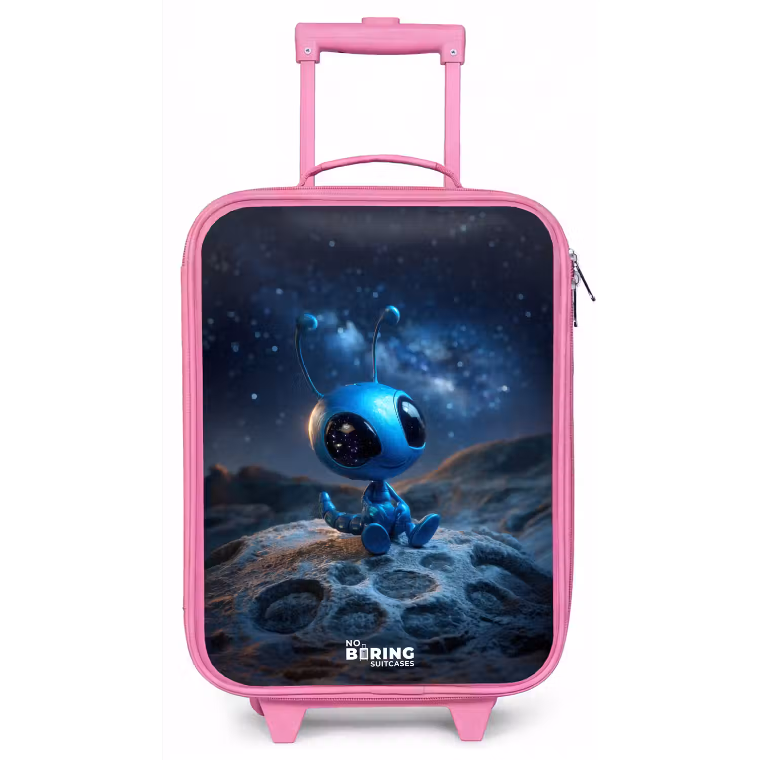 Blauw buitenaards wezentje onder sterrenhemel Kinderkoffer - Roze klein -zz3dotto