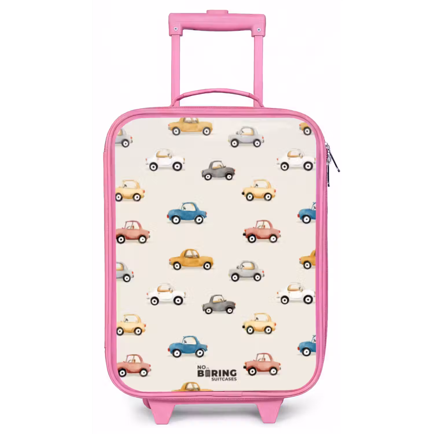 Kleurrijke retro autootjes Kinderkoffer - Roze klein -zz3dotto