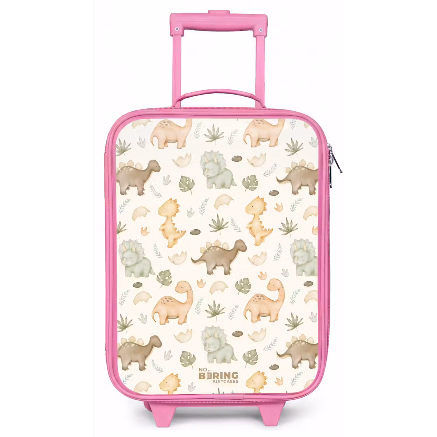 Dino patroon in pastelkleuren Kinderkoffer - Roze klein -zz3dotto