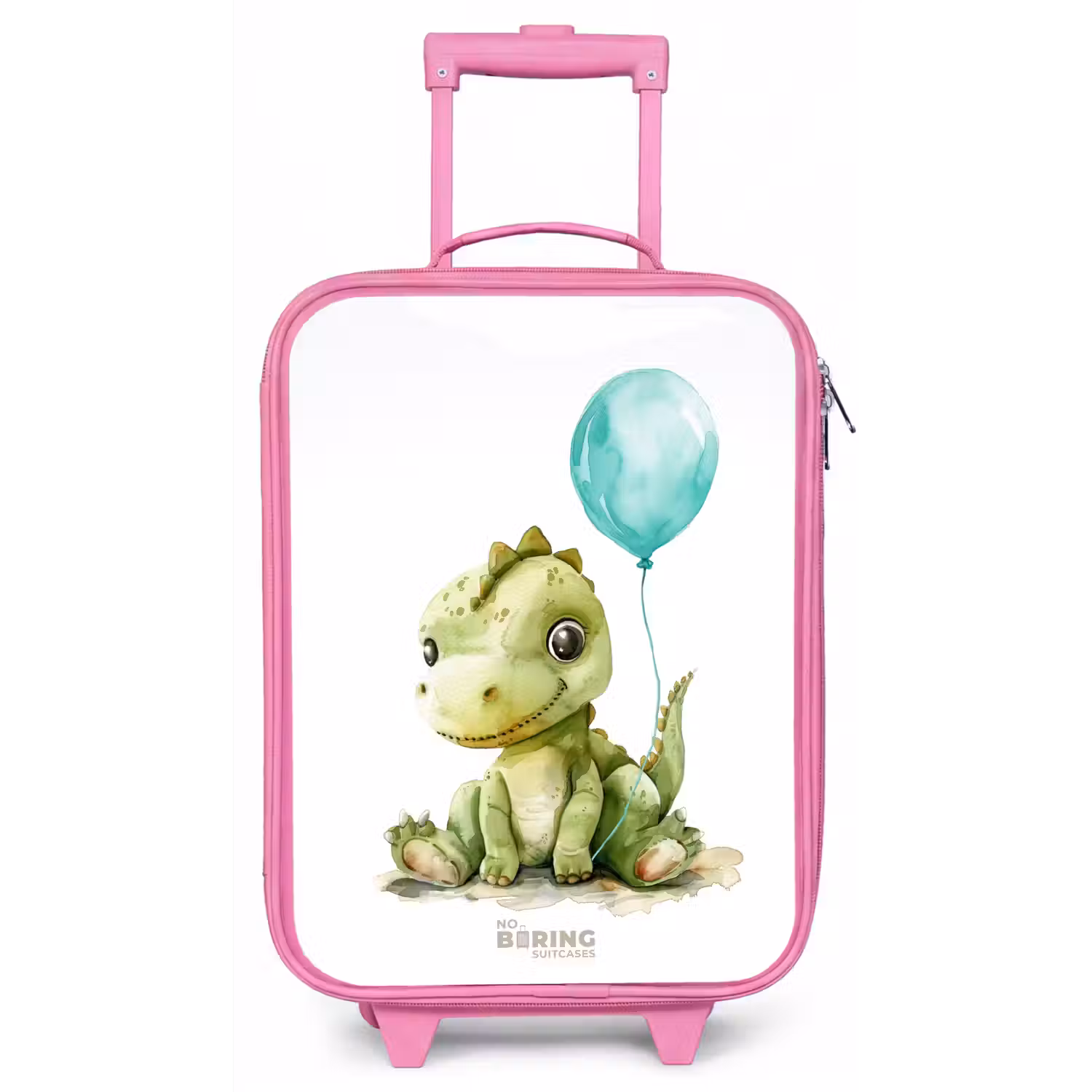 Dino met blauwe ballon Kinderkoffer - Roze klein -zz3dotto
