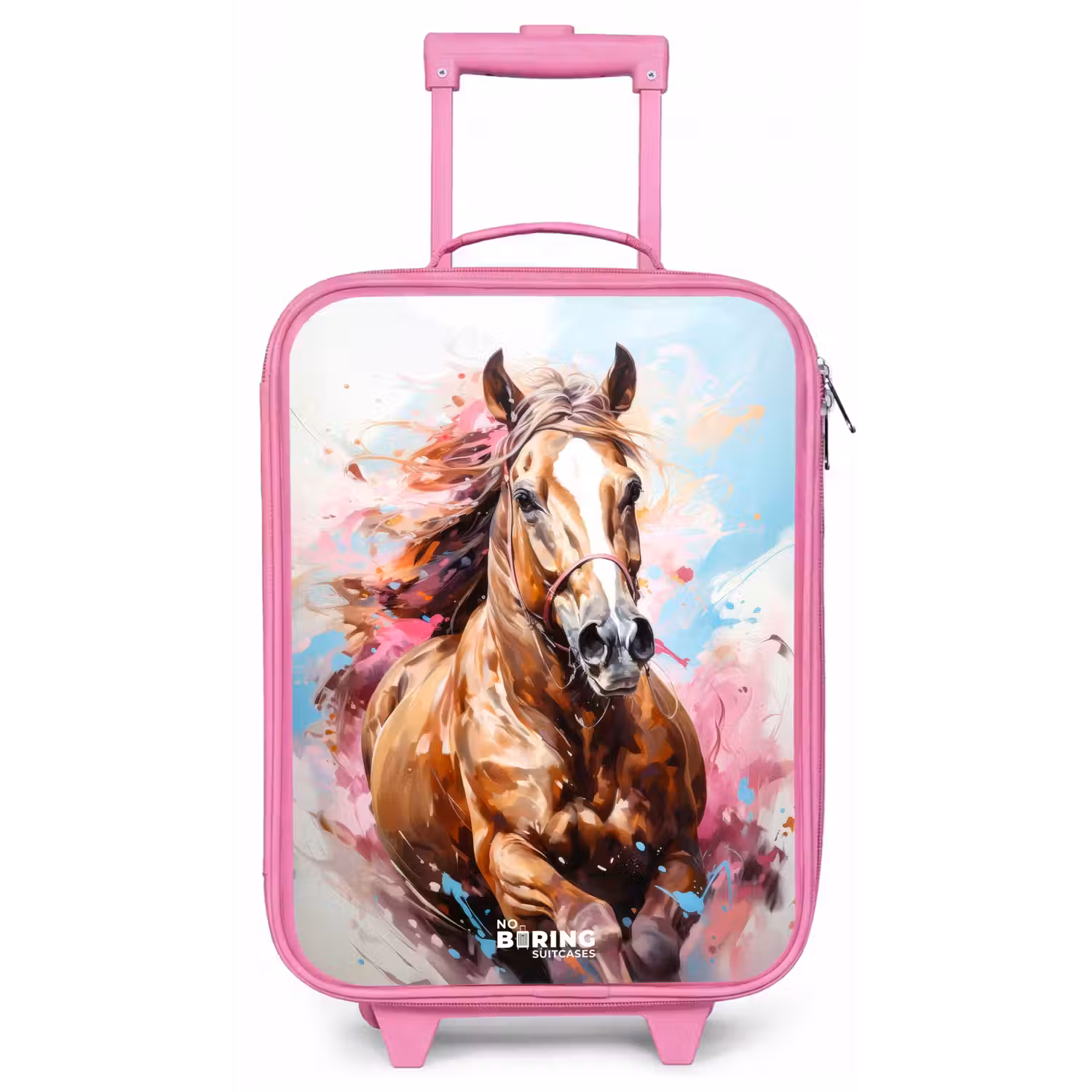 Galopperend paard met kleurrijke achtergrond Kinderkoffer - Roze klein -zz3dotto