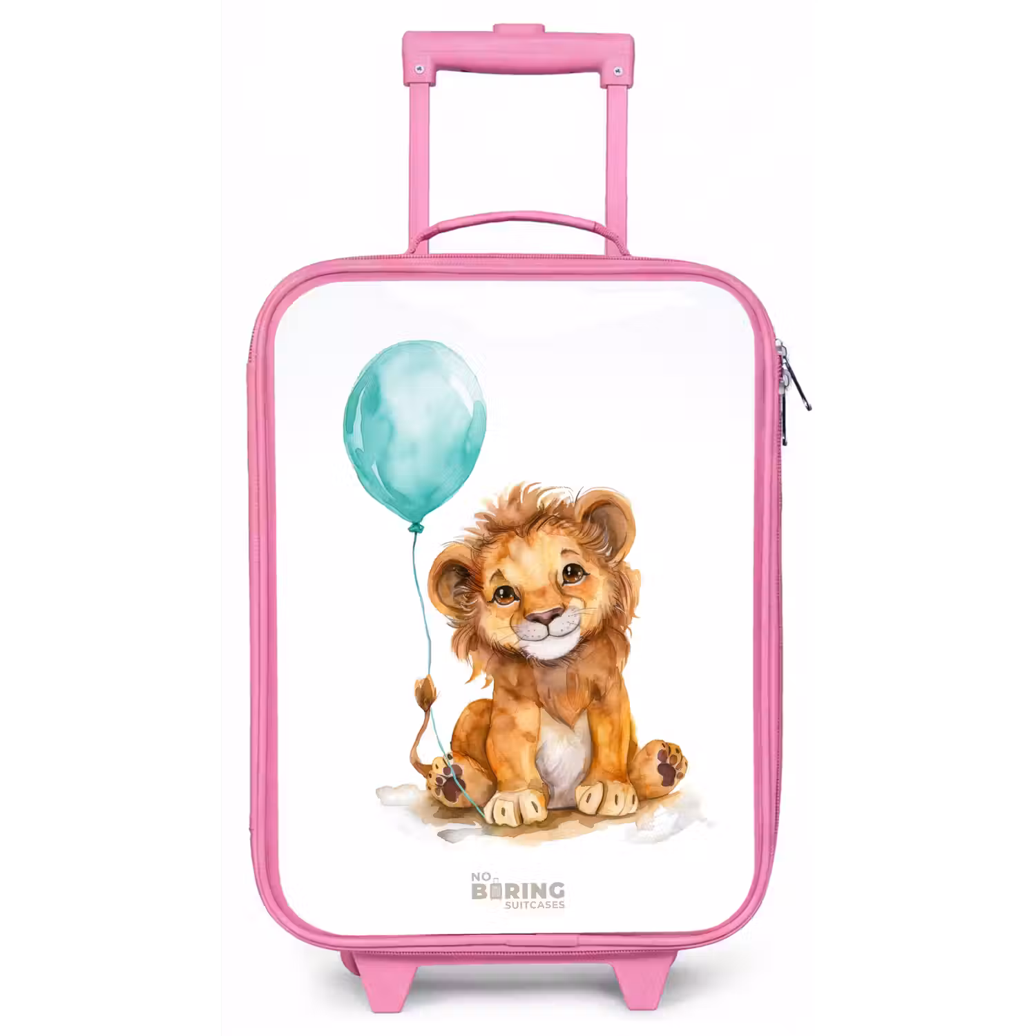 Leeuw met blauwe ballon Kinderkoffer - Roze klein -zz3dotto